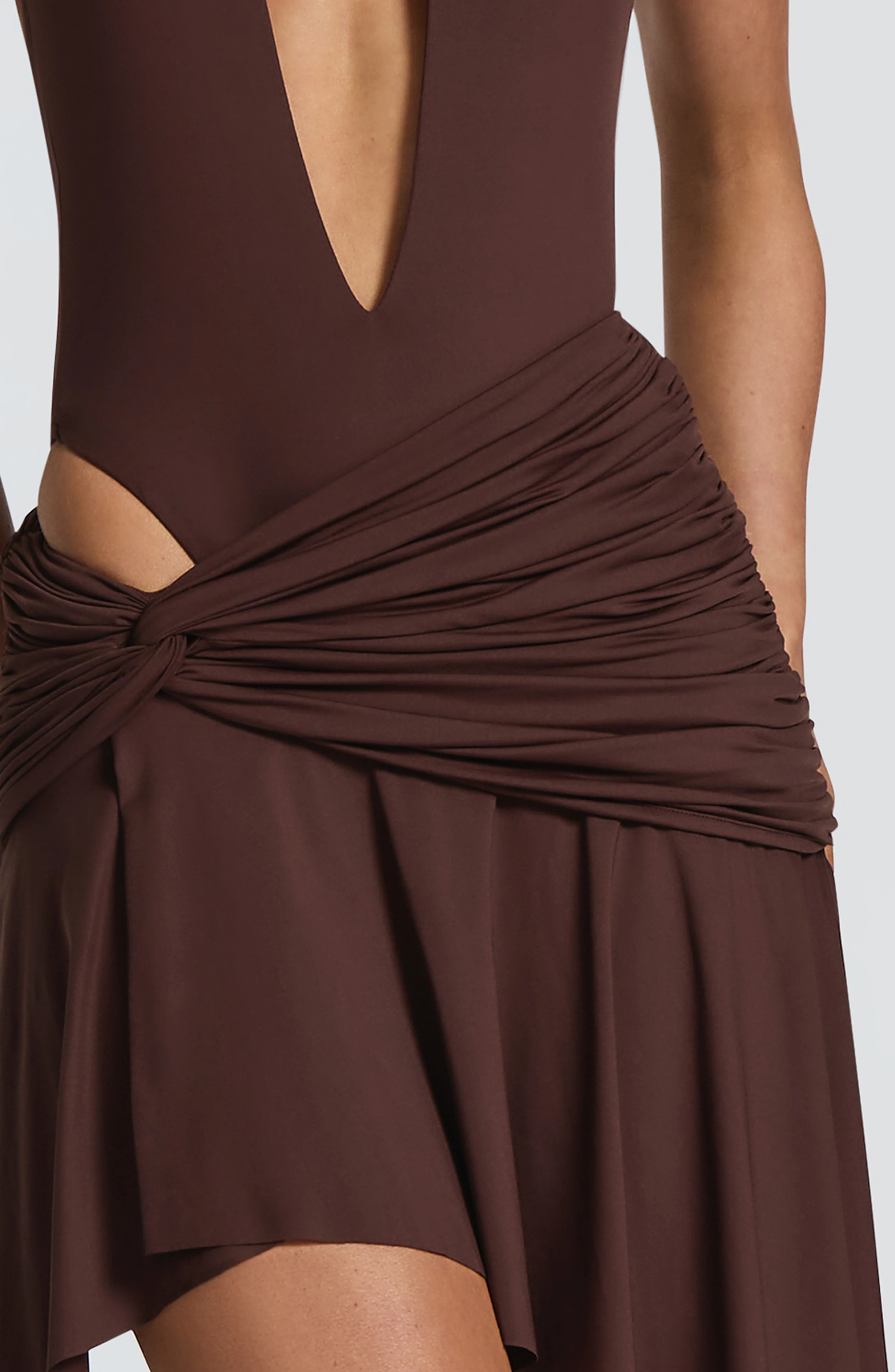 Alto Mini Skirt - Plum Brown