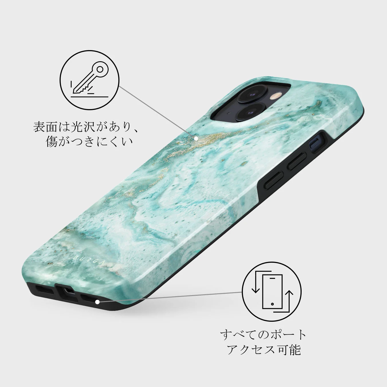 Uluwatu Waves - Teal iPhone 13 Mini ケース