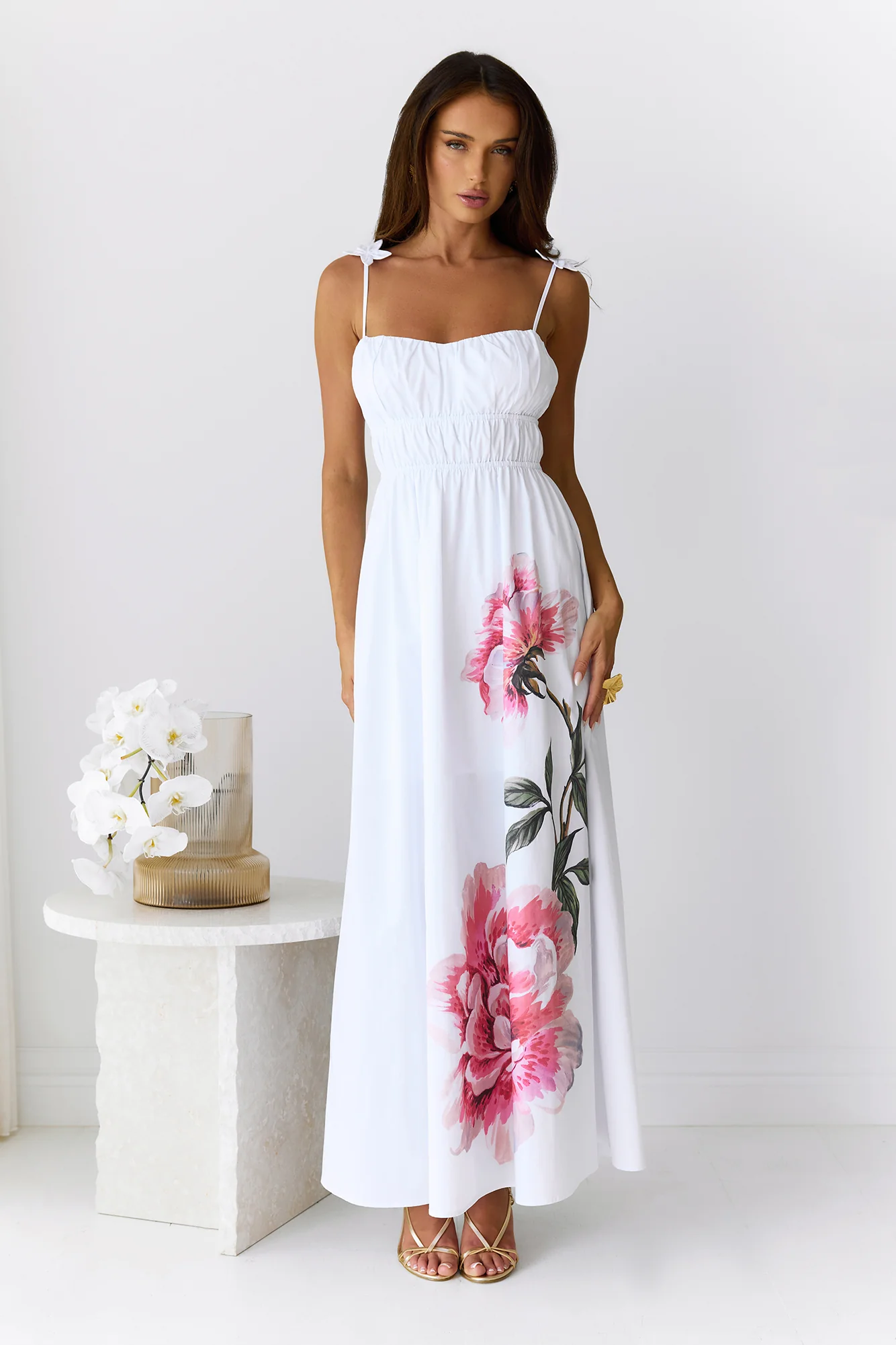 Embrace The Blooms Maxi Dress White