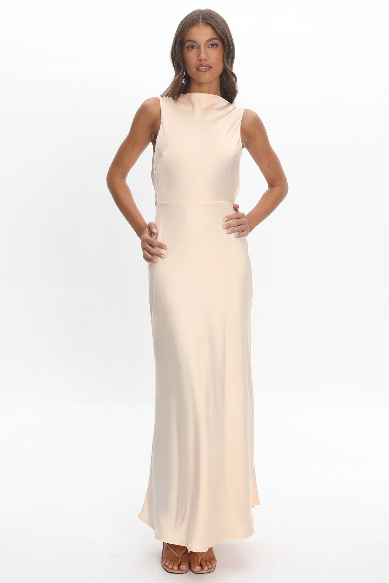 Effie Cowl Back Maxi Dress Cream