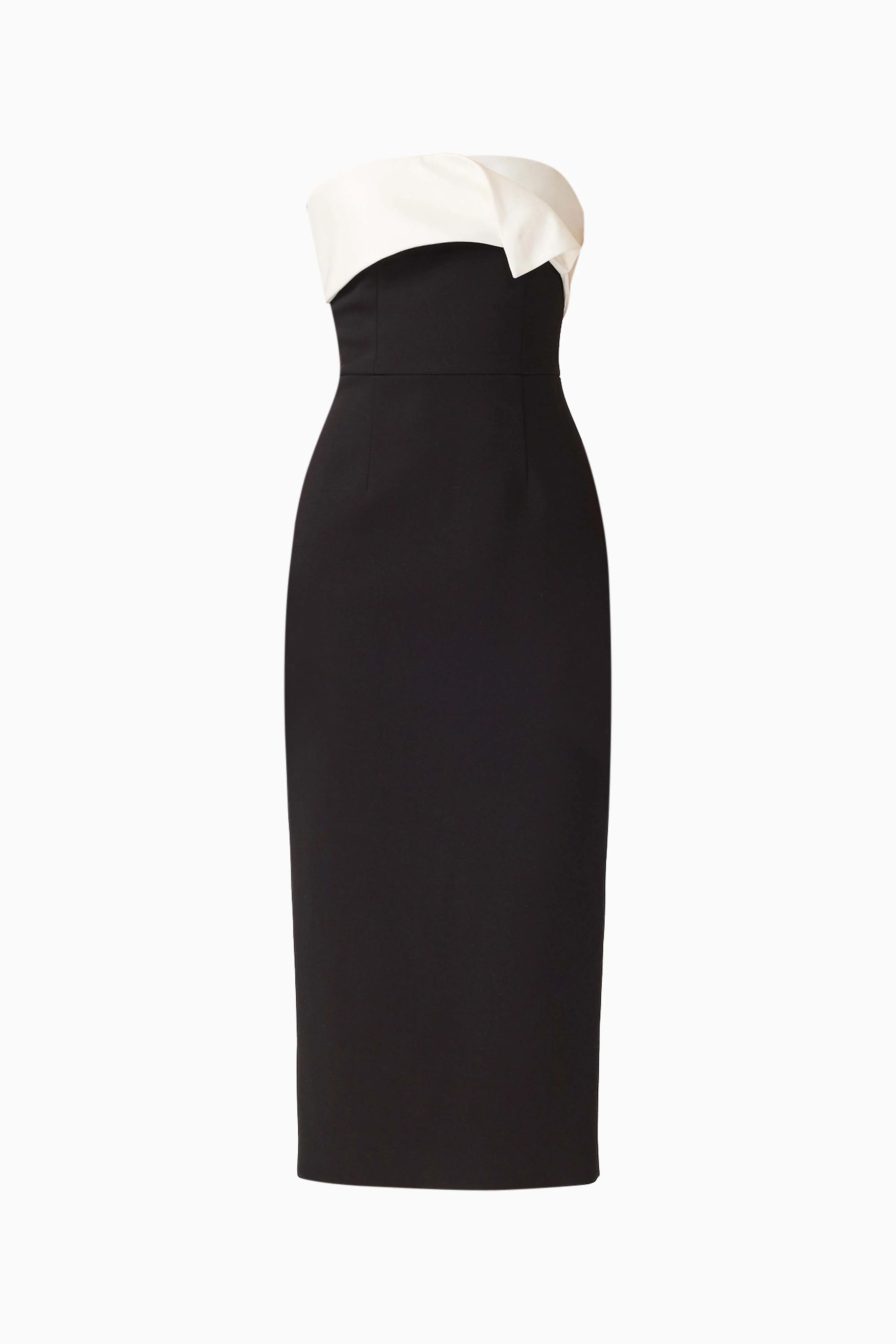 Elysia Column Midi Dress in Black