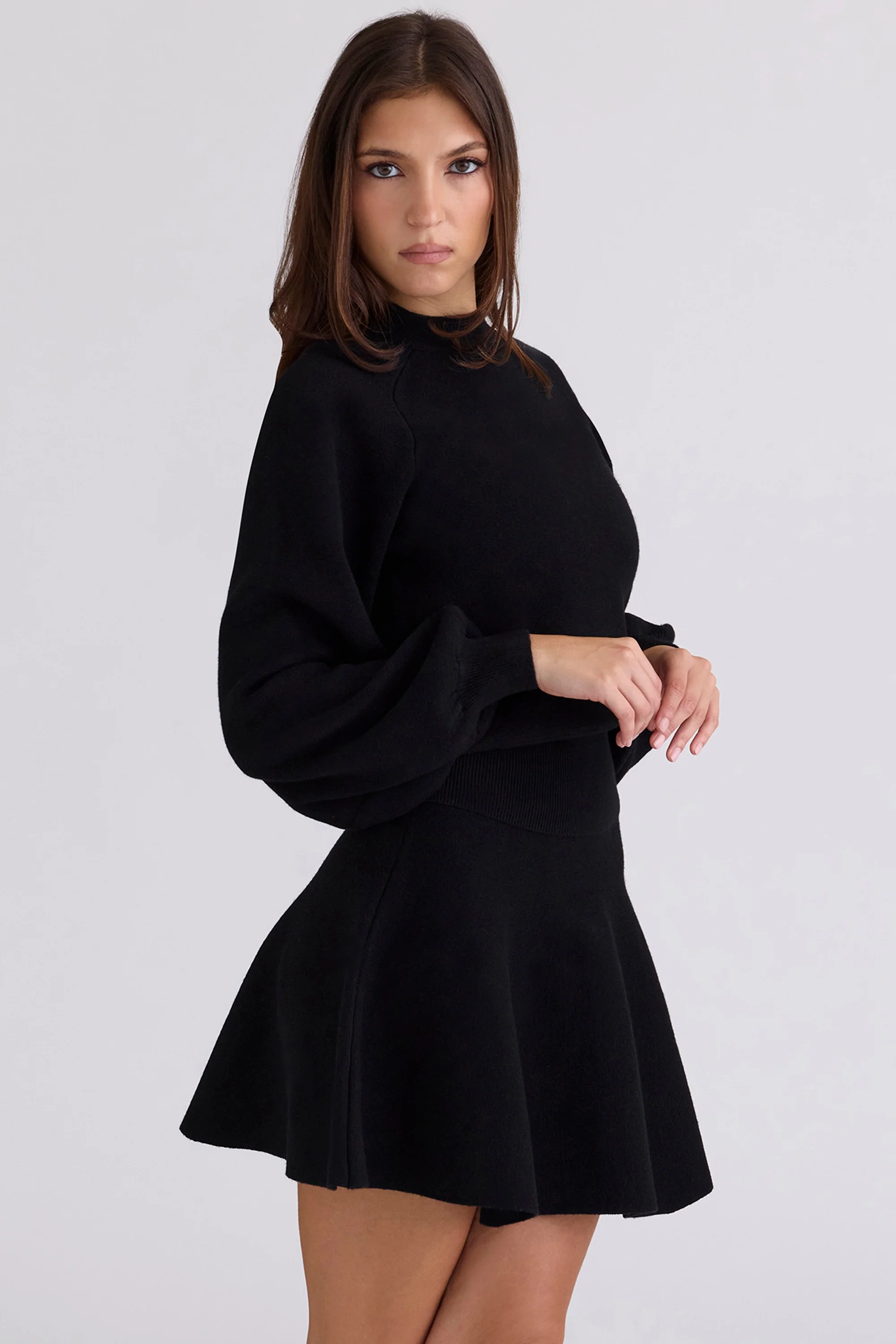 Black Wool & Cashmere Mini Skirt
