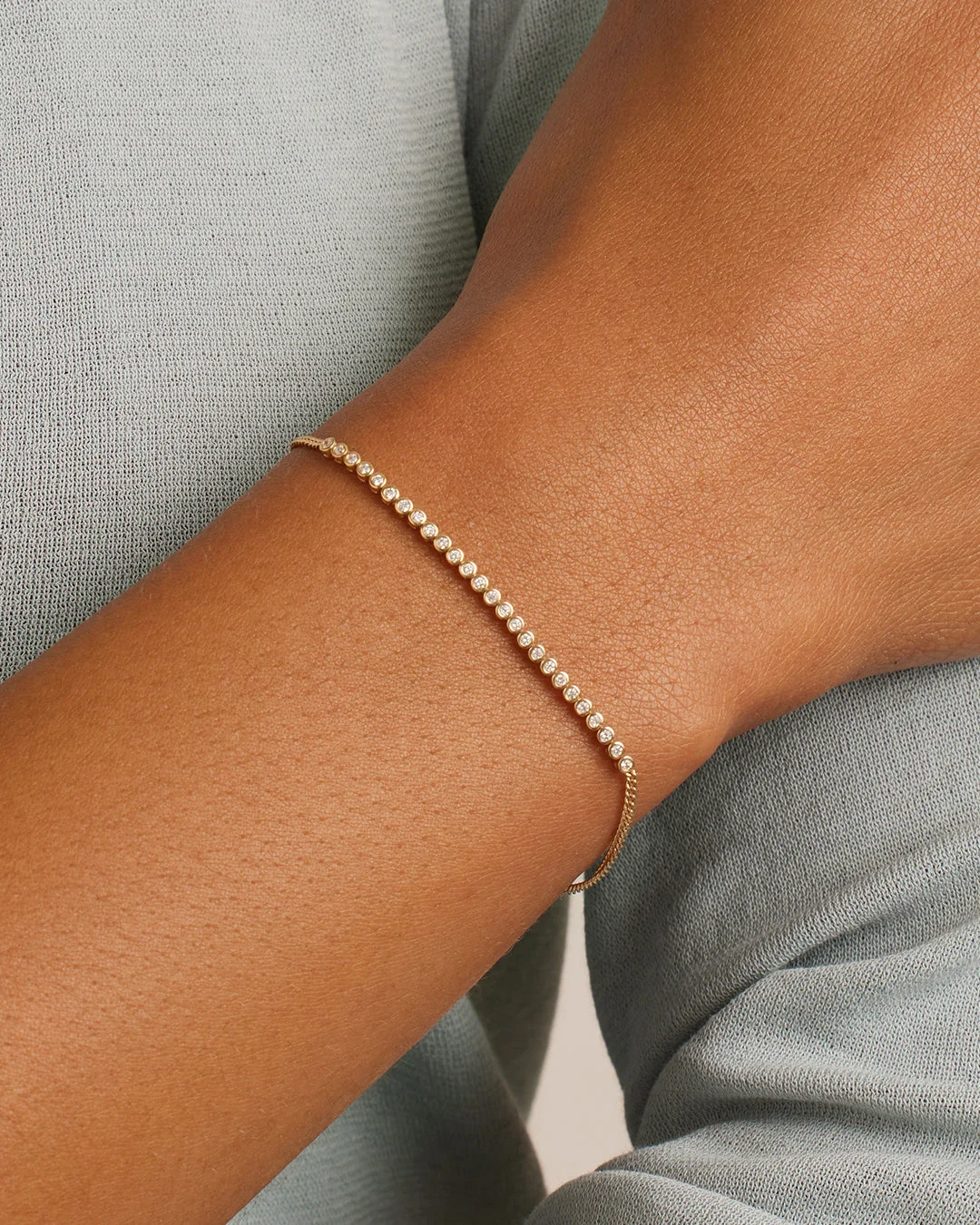 14K Classic Diamond Row Bracelet