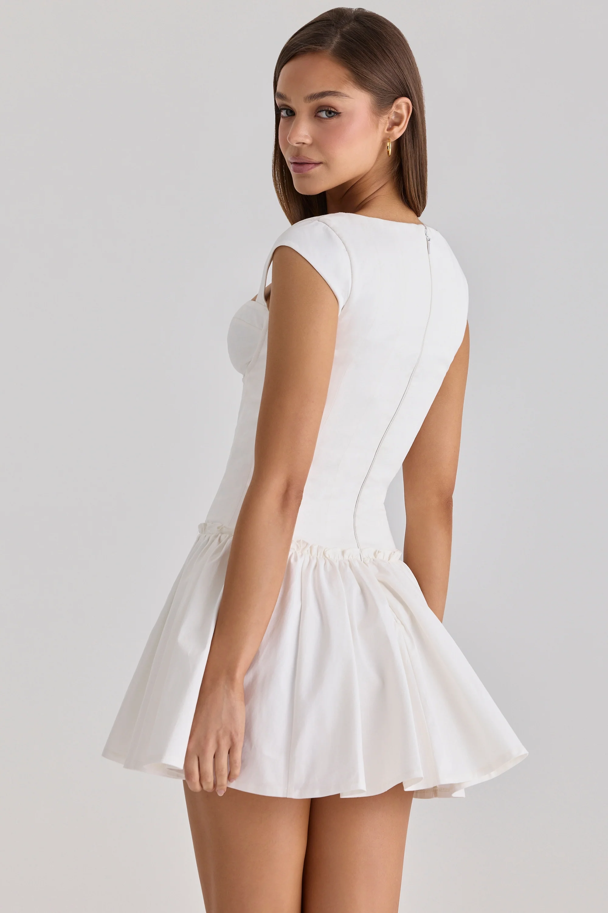 White Cotton Mini Dress