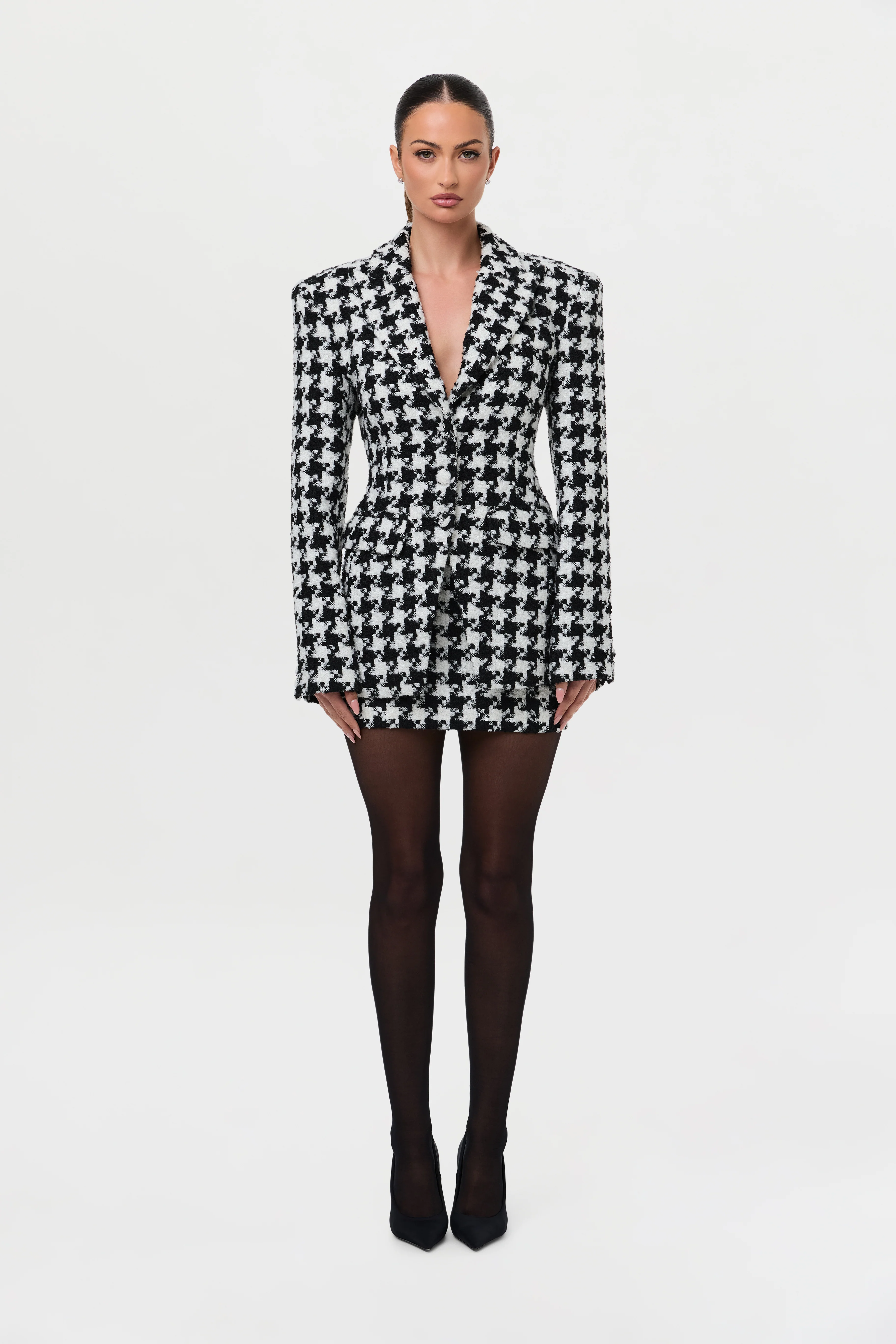 Tweed Houndstooth Mini Skirt