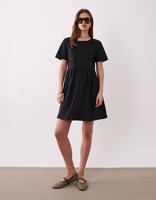 JDY short sleeve mini dress in black