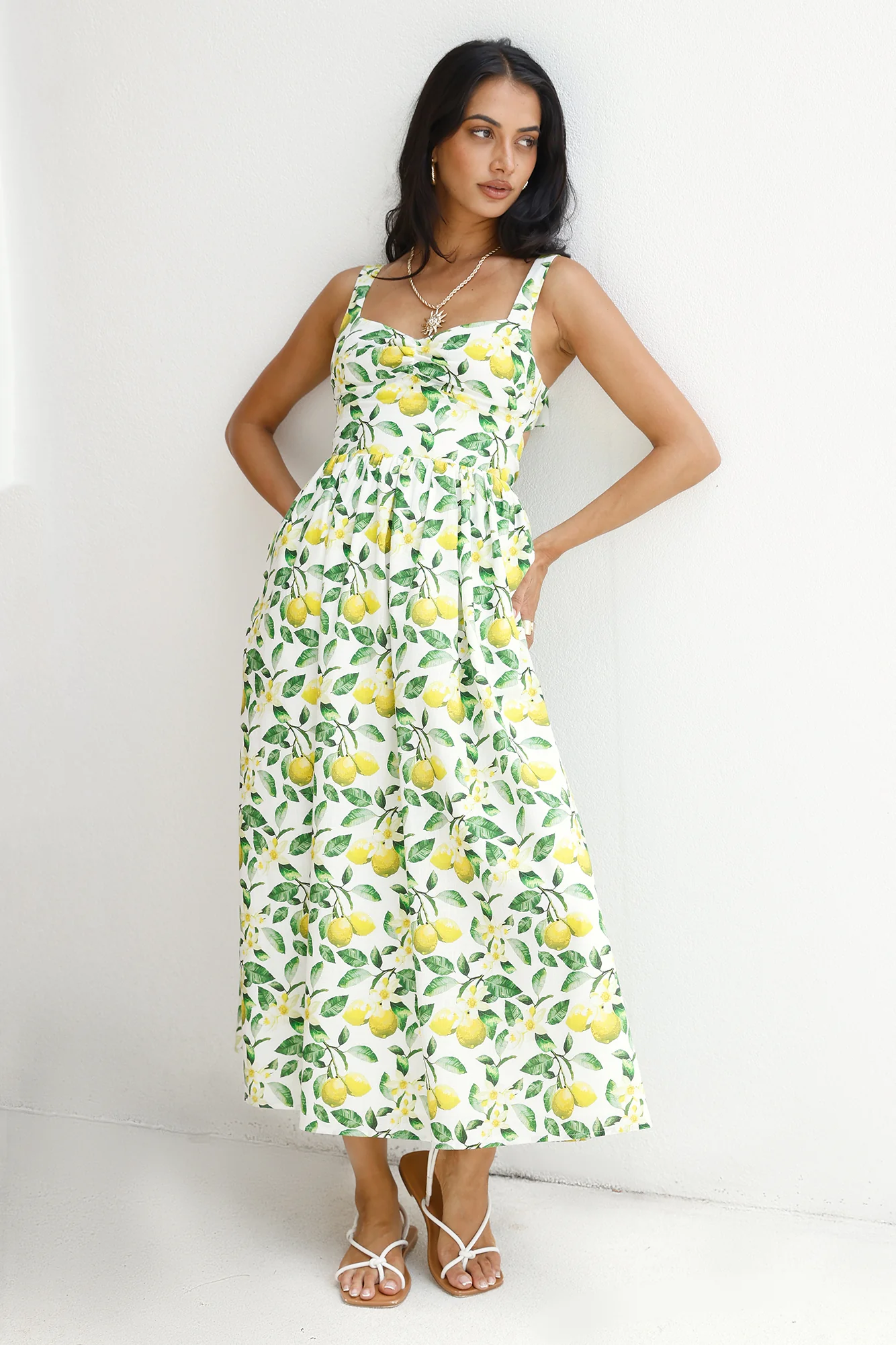 Under The Lemon Tree Midi Dress Print