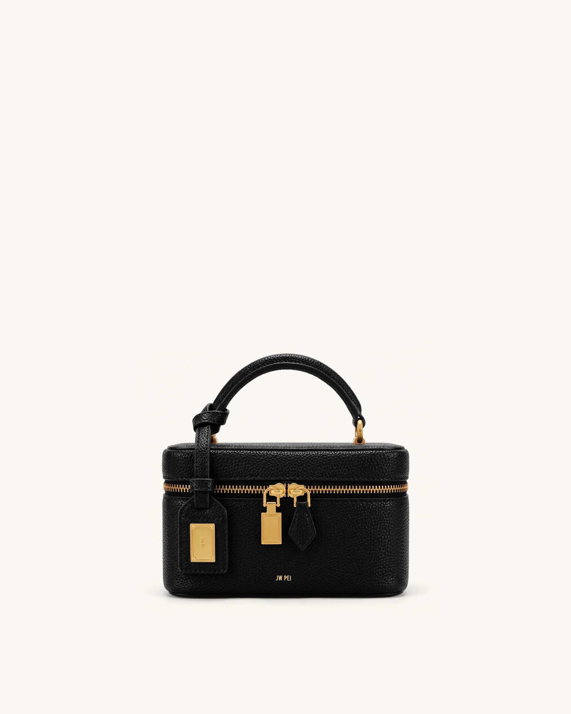 Cleo Box Shape Top Handle Bag - Ink Black