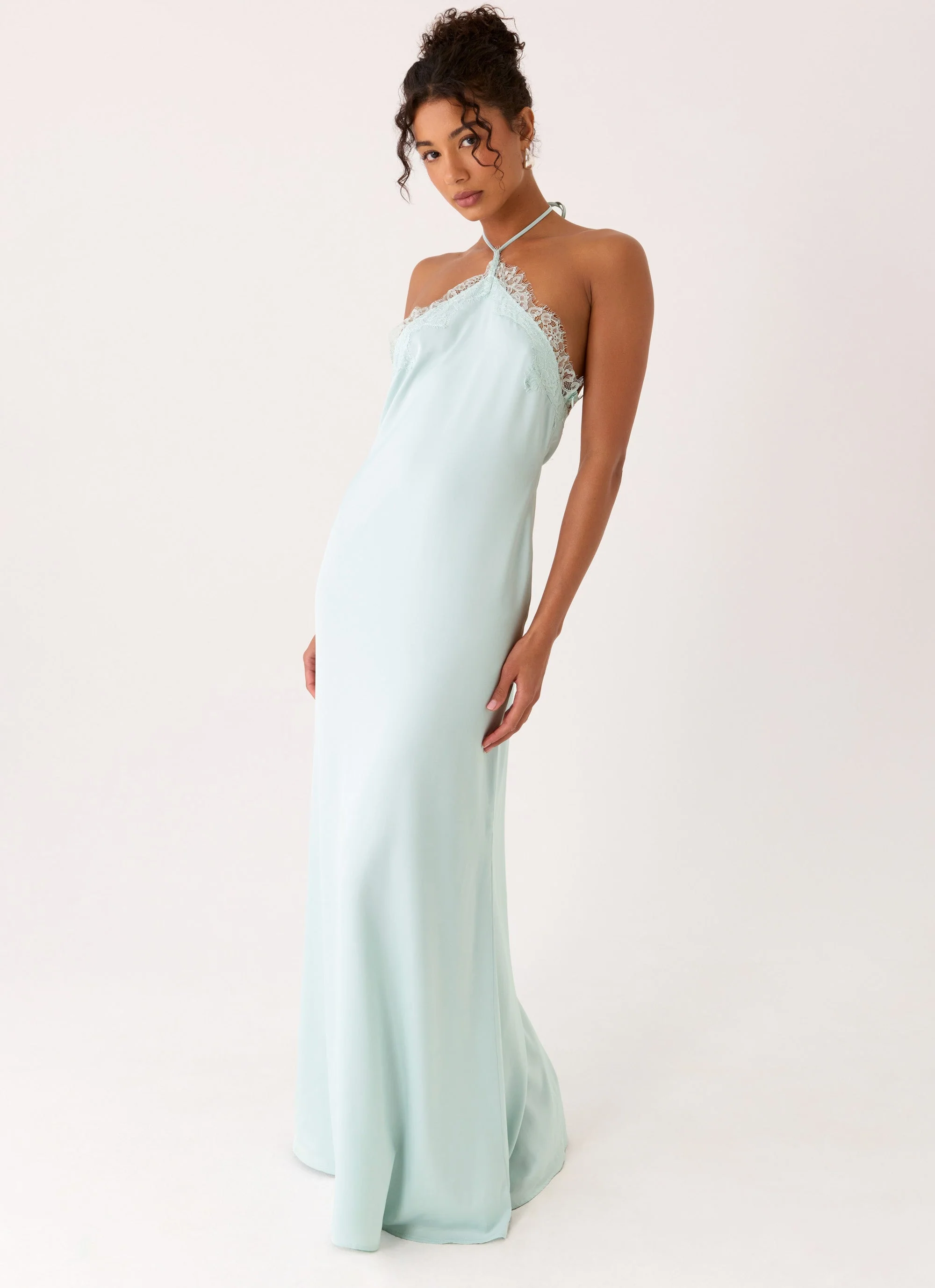 Samaria Halter Maxi Dress - Aqua - luluinthesky