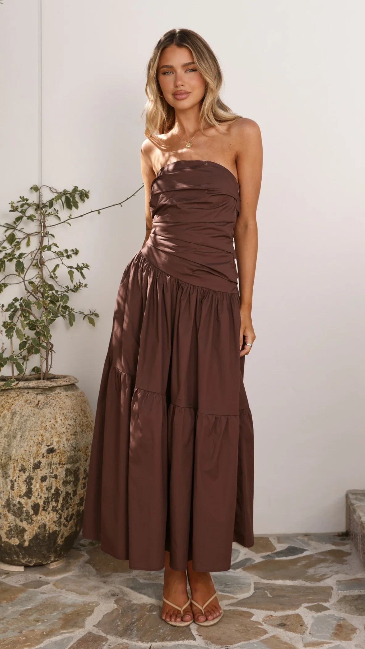 Nia Maxi Dress - Chocolate