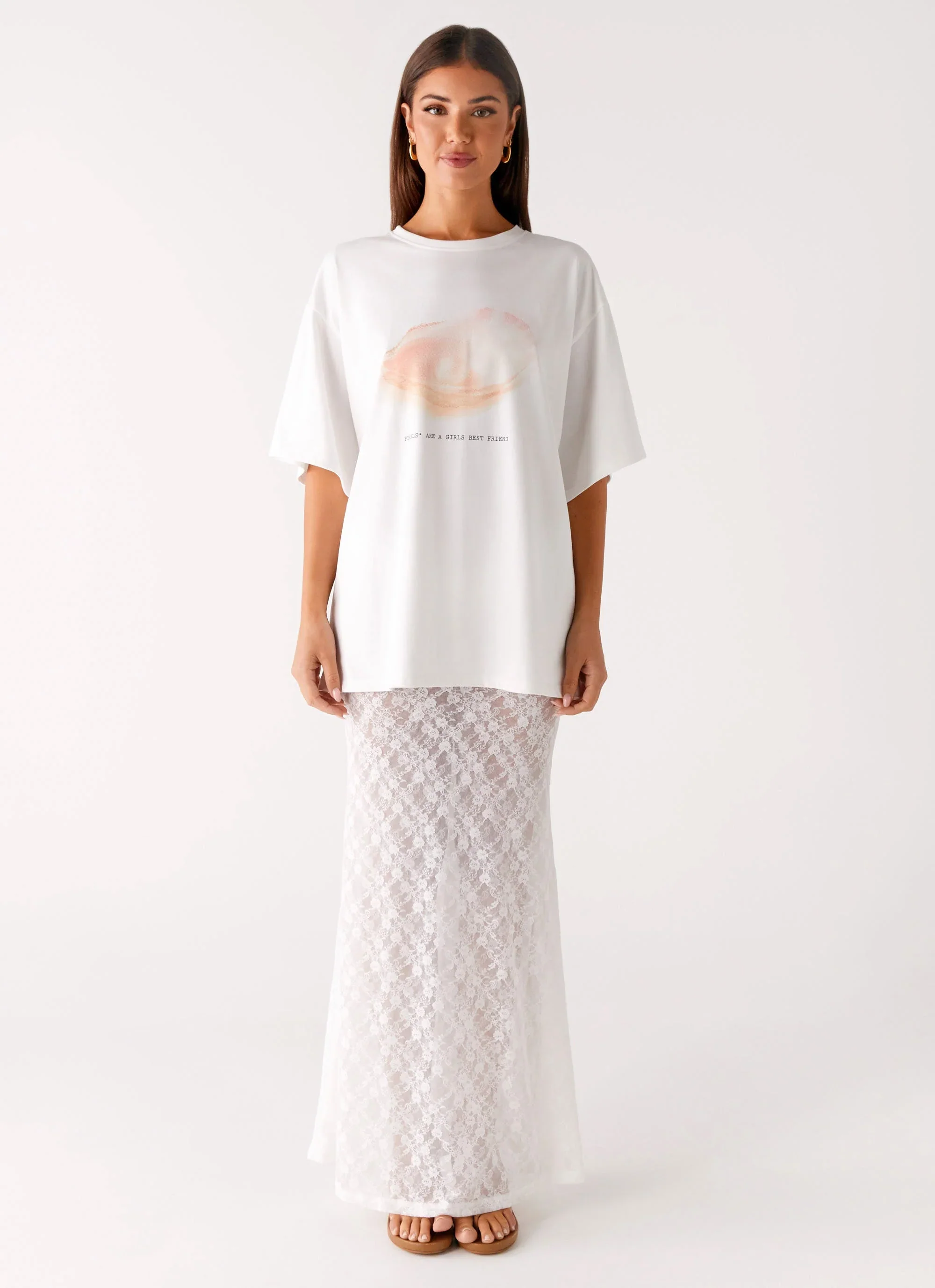 Pearl Oversized Tee - White