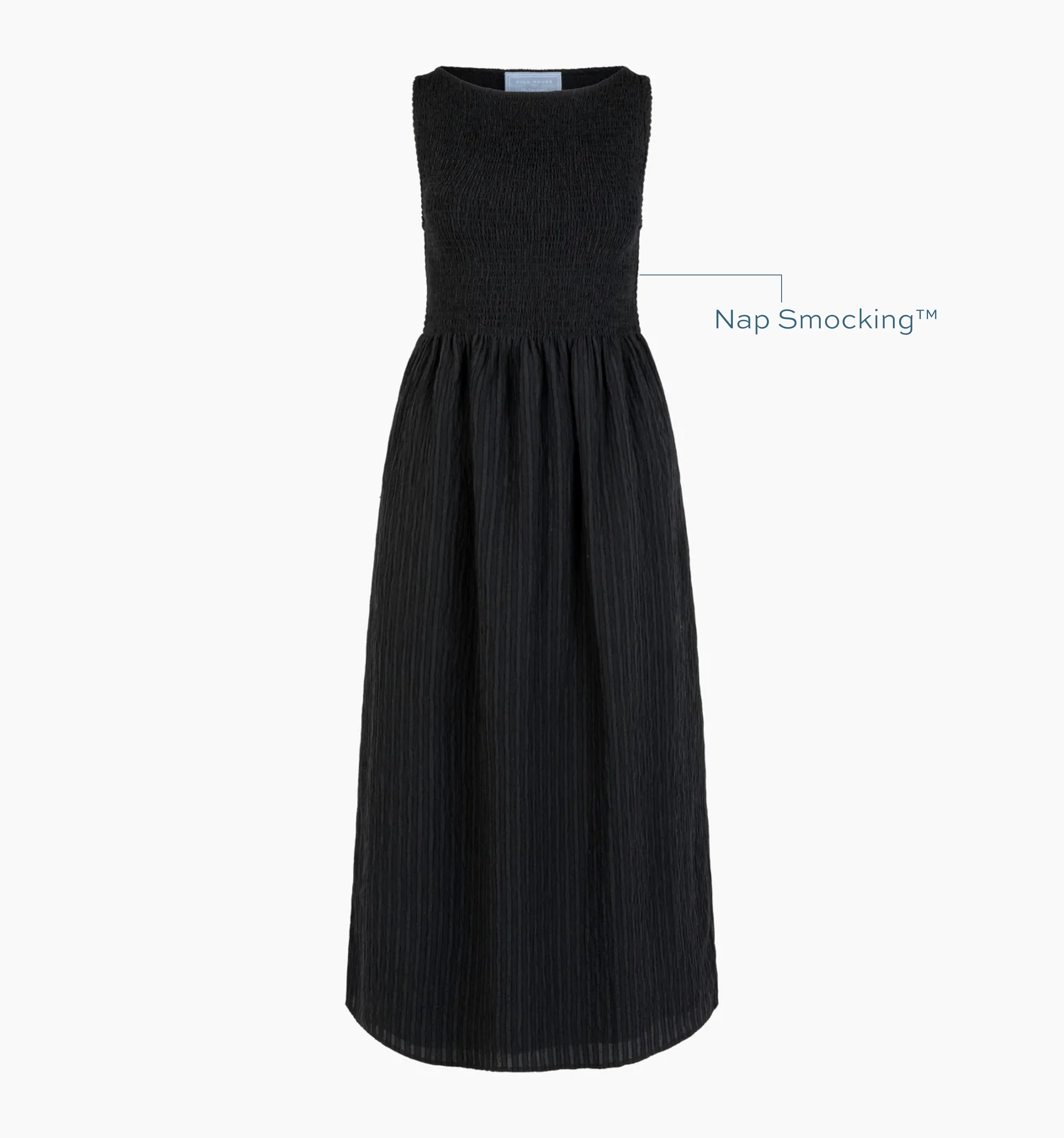 The Cosima Nap Dress - Black Tonal Seersucker