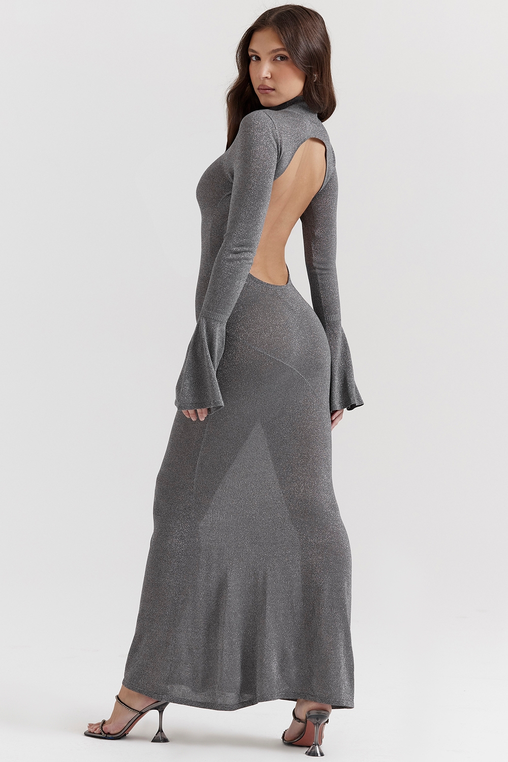 Steel Metallic Maxi Dress