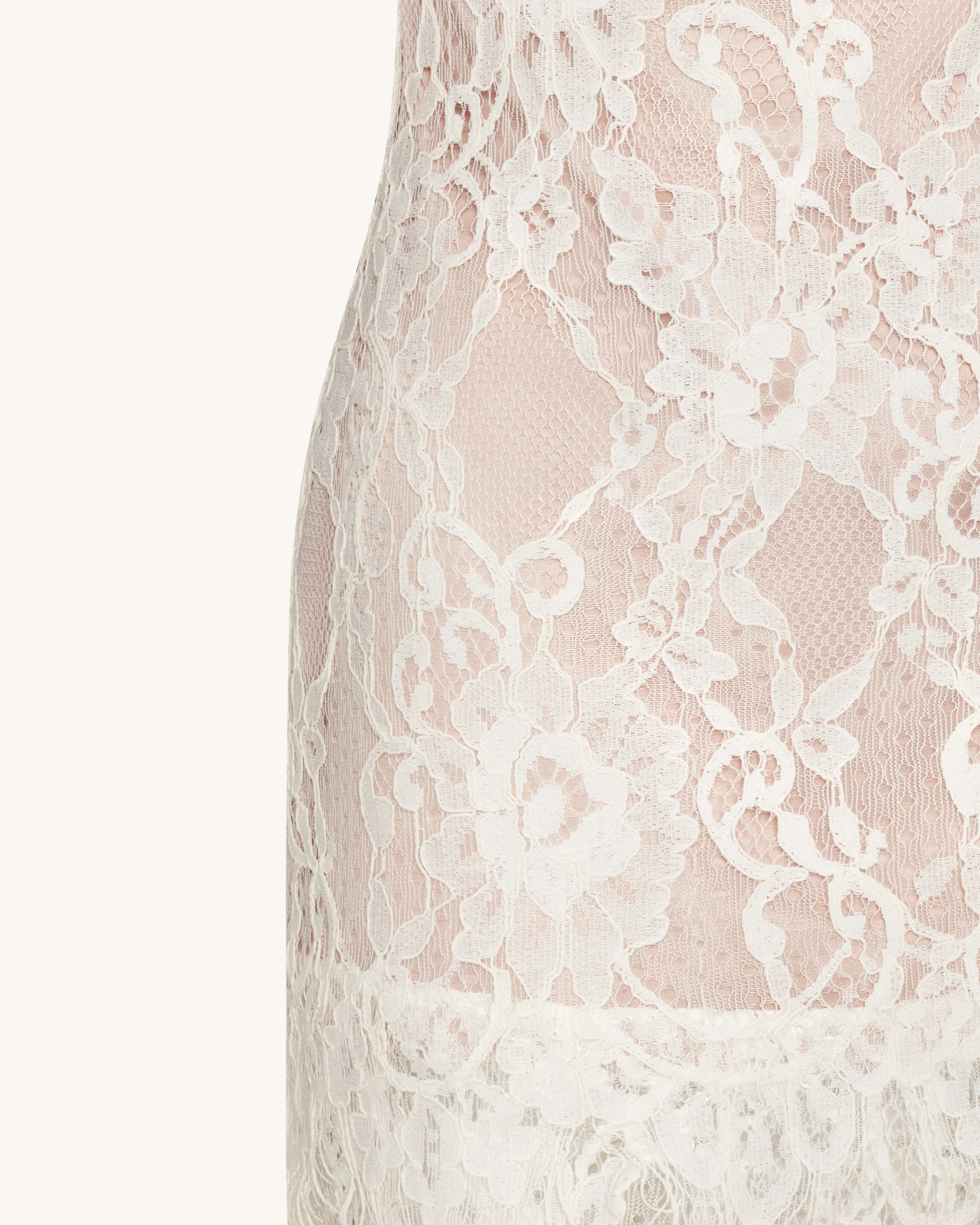 Jeweled Lace Halter Dress - White - FASHION NOB
