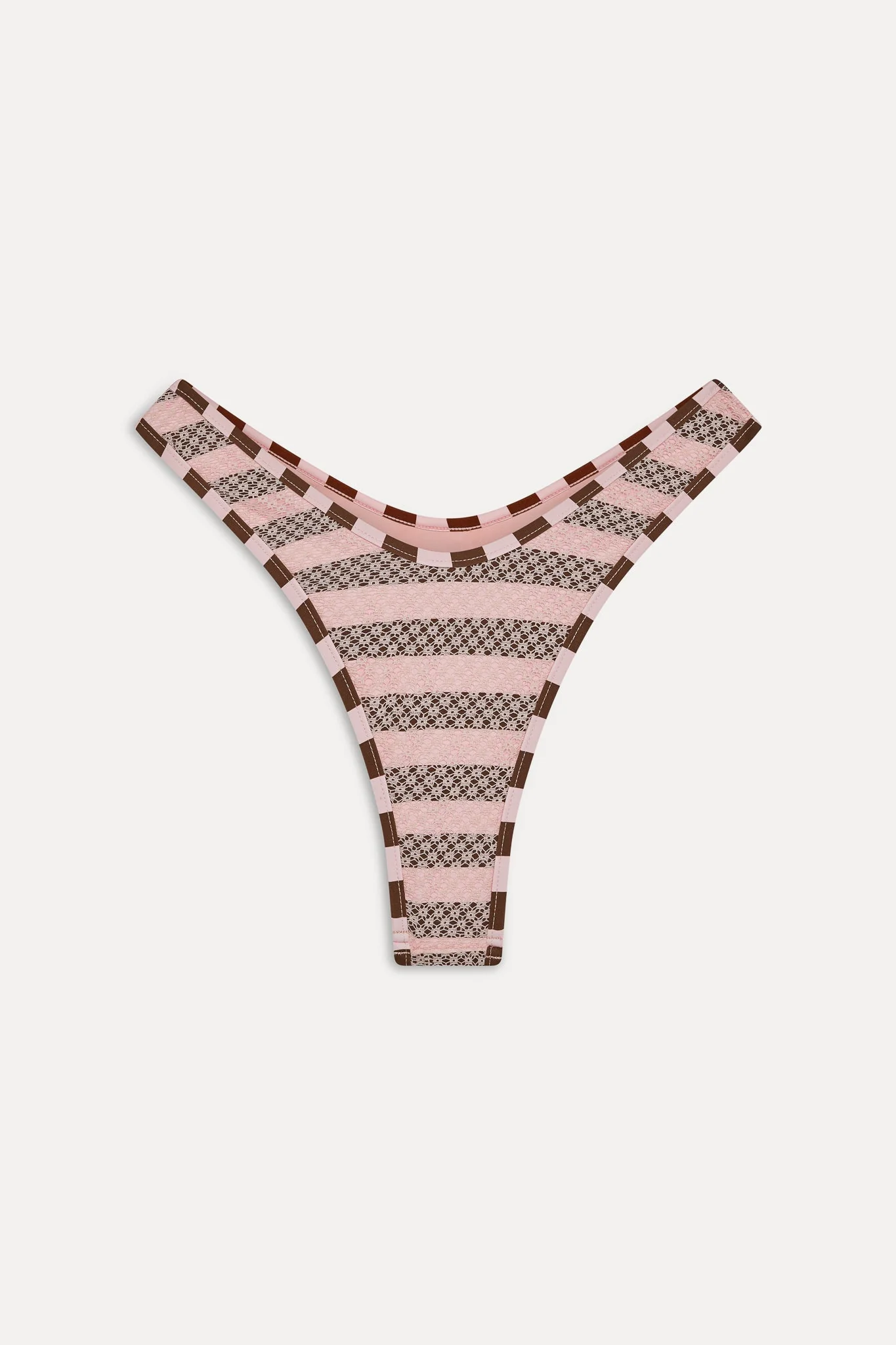 Full Moon Striped Bikini Bottom - Strawberry Chocolate