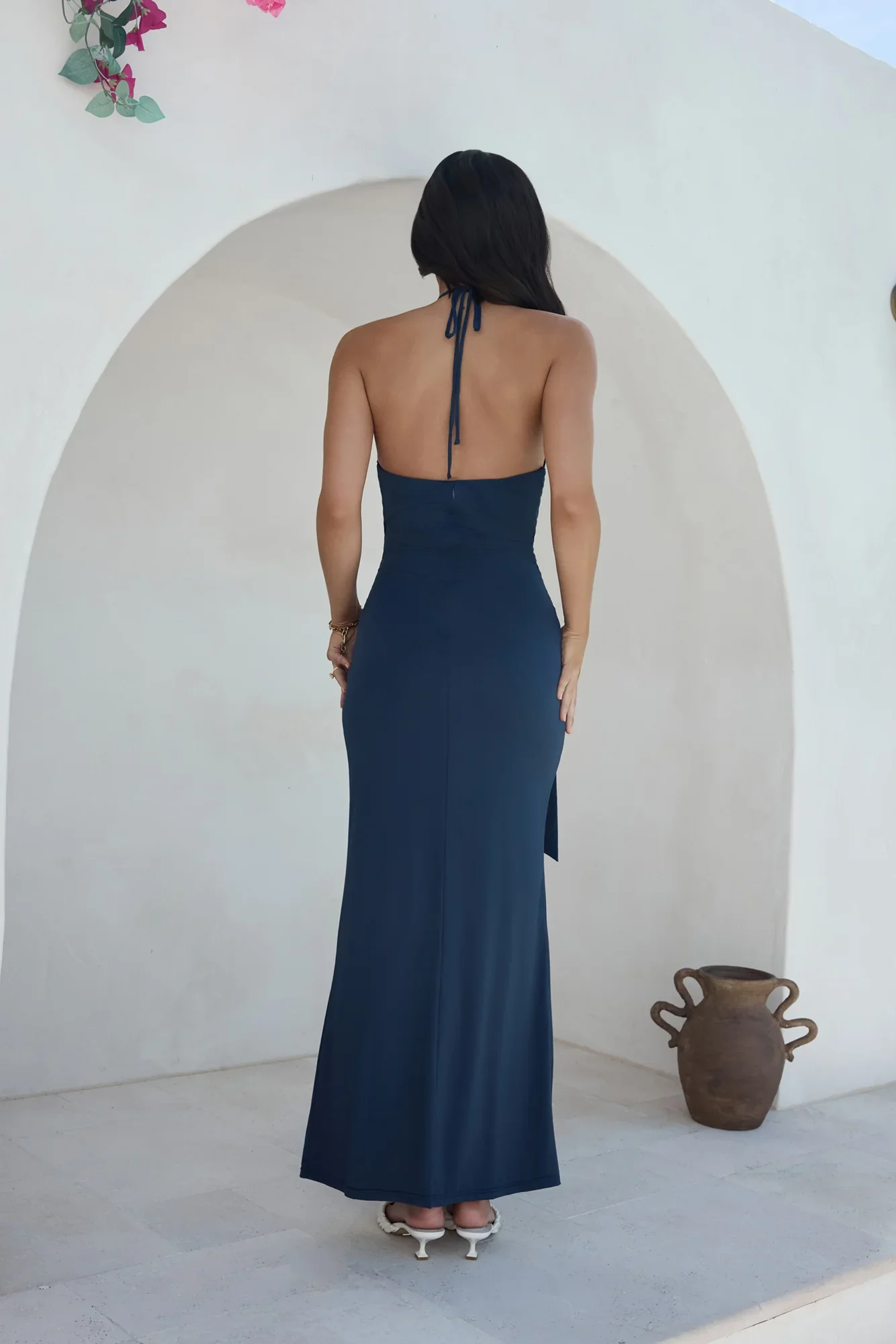 Yours With Love Halter Maxi Dress Navy