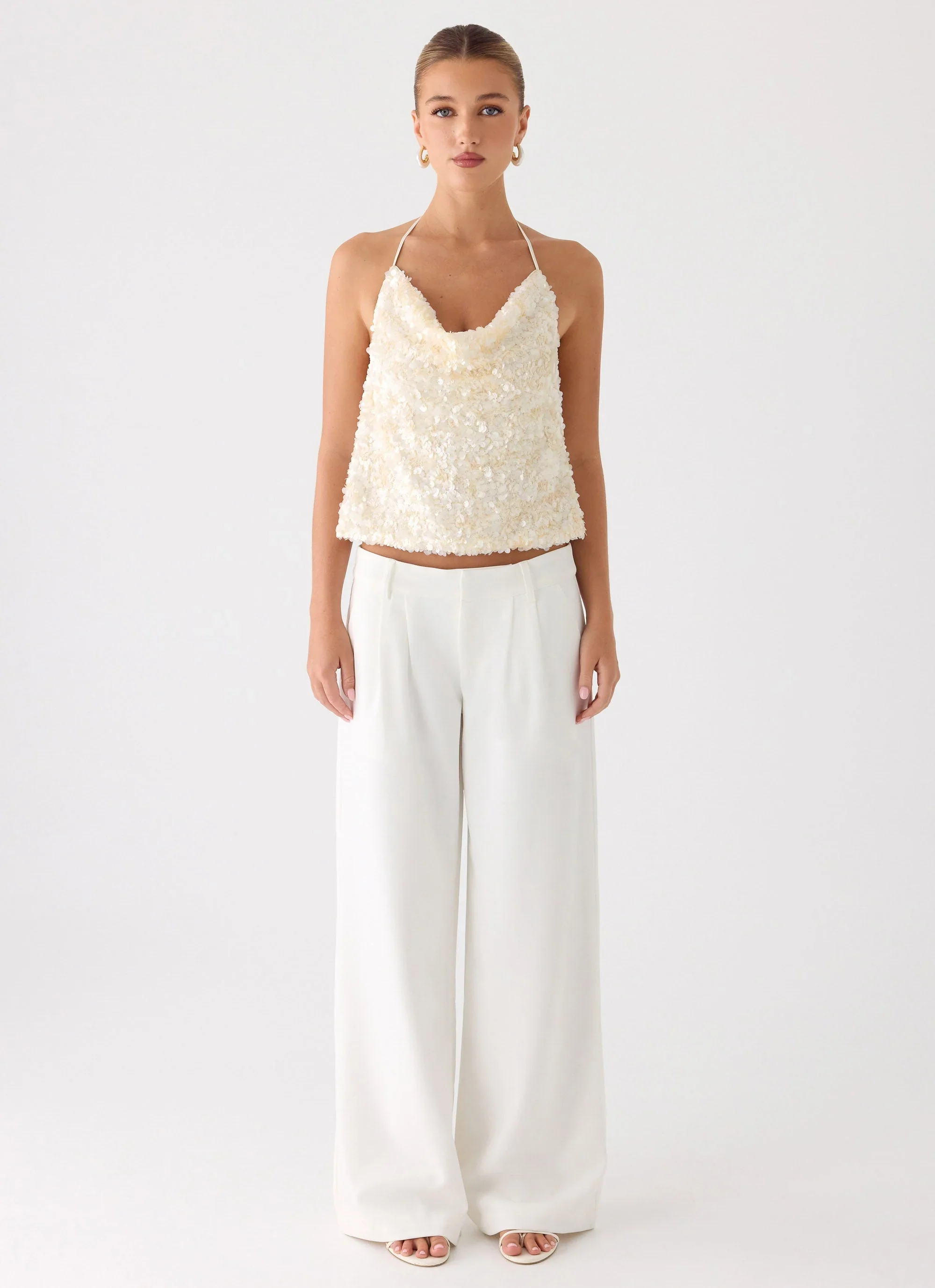 Amelita Sequin Top - Ivory