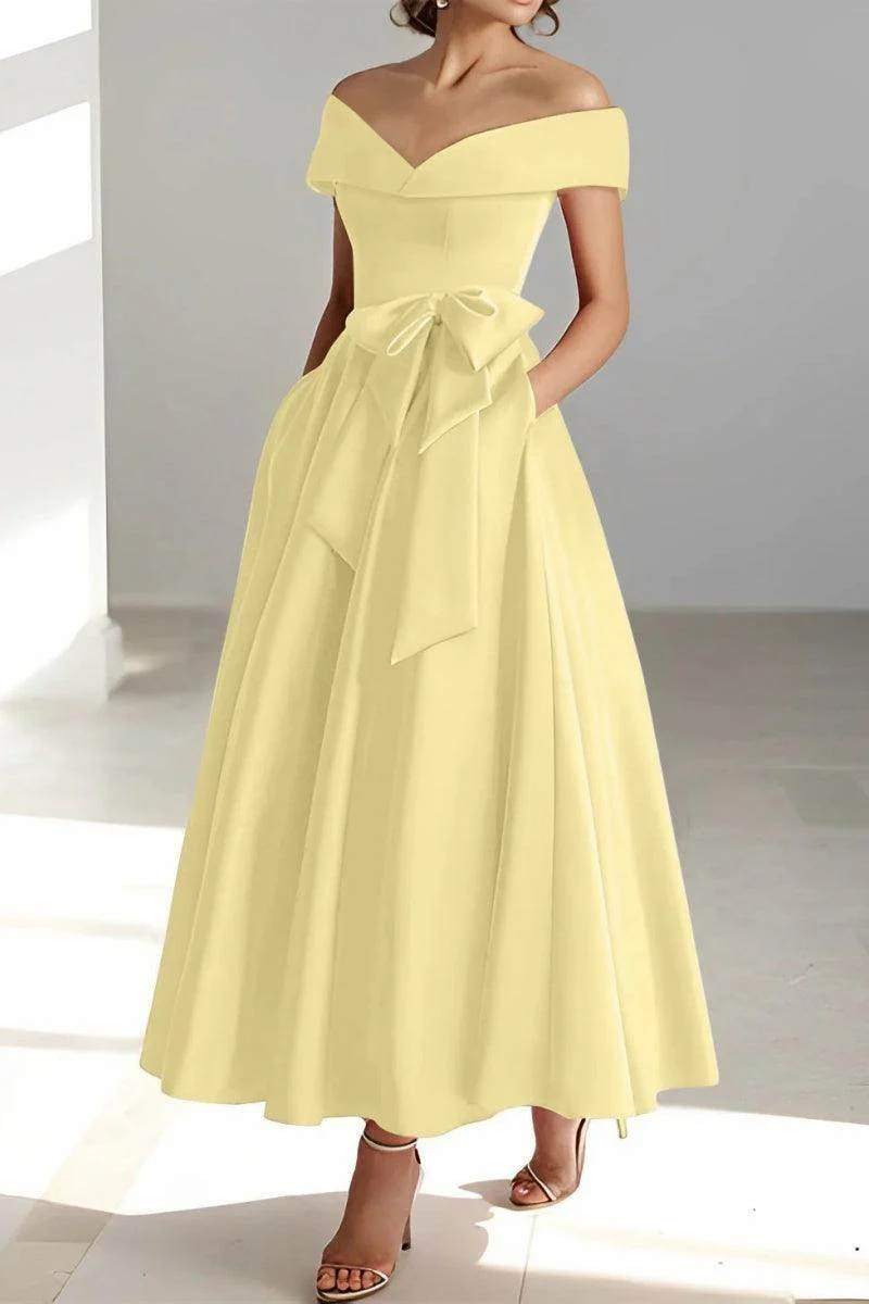 Off The Shoulder Sleeveless Ankle Length Mother Dresses CM0332