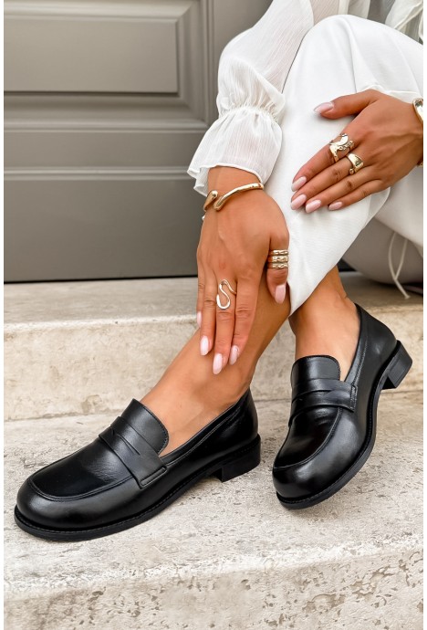 Czarne eleganckie mokasyny barefoot Coriva