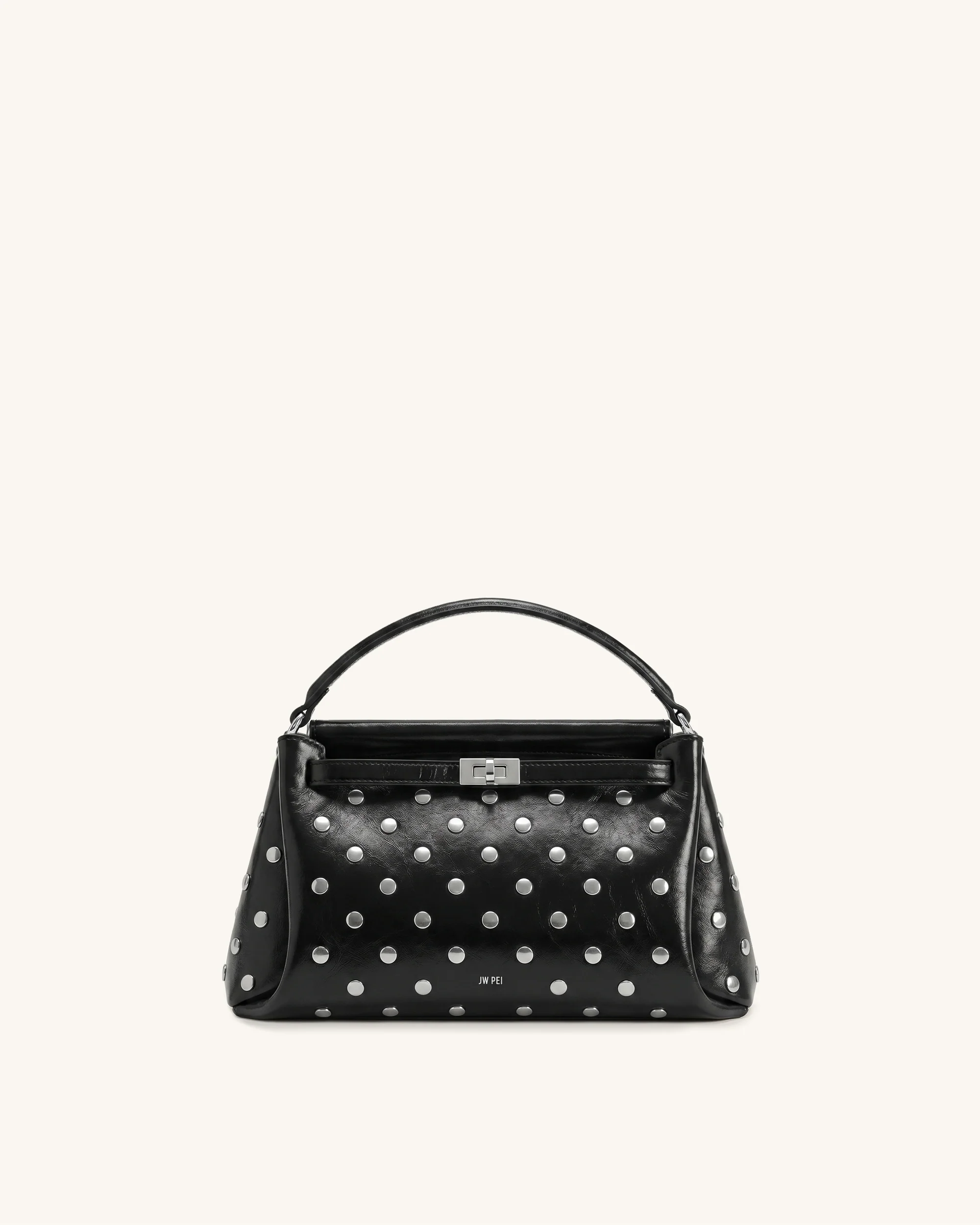 Carmen Studded Top Handle Bag - Ink Black