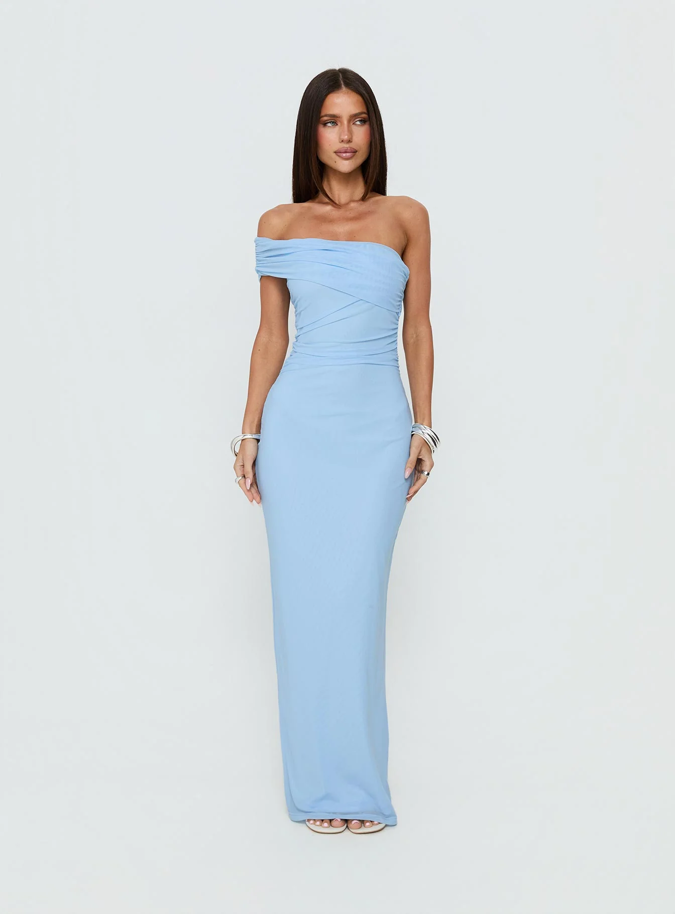 Spritzia One Shoulder Maxi Dress Blue