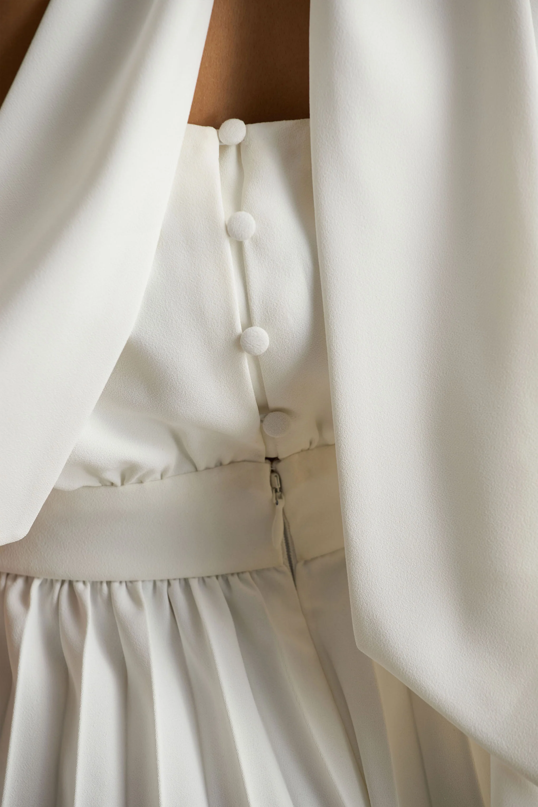Paradise | White Cape-Sleeve Jumpsuit