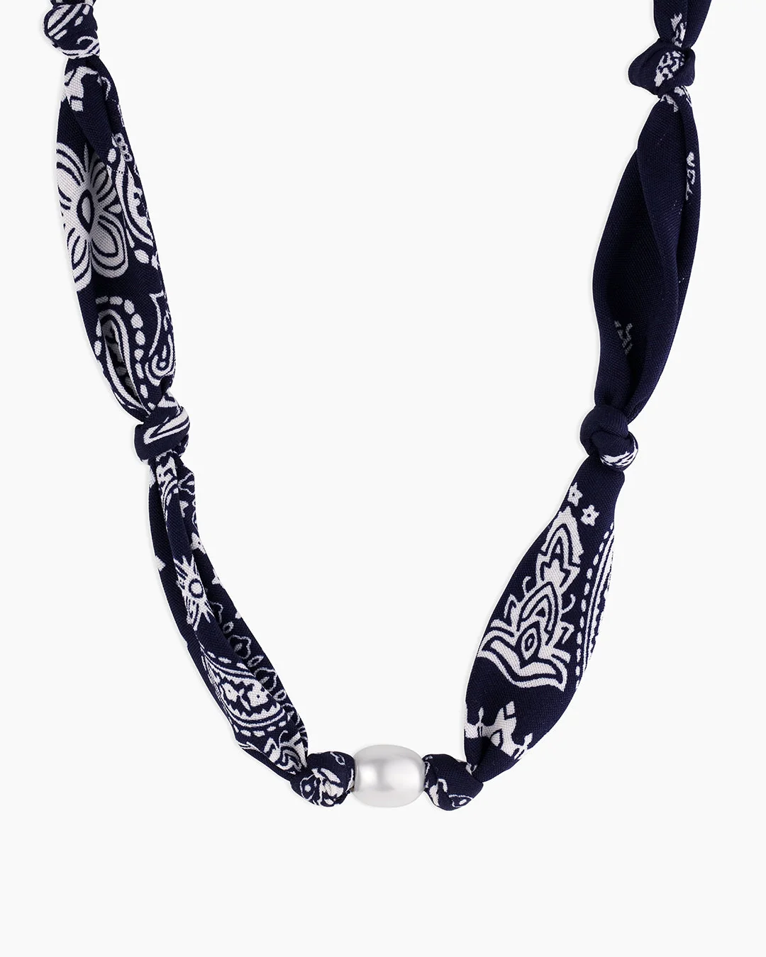 Paisley Bandana Pearl Necklace