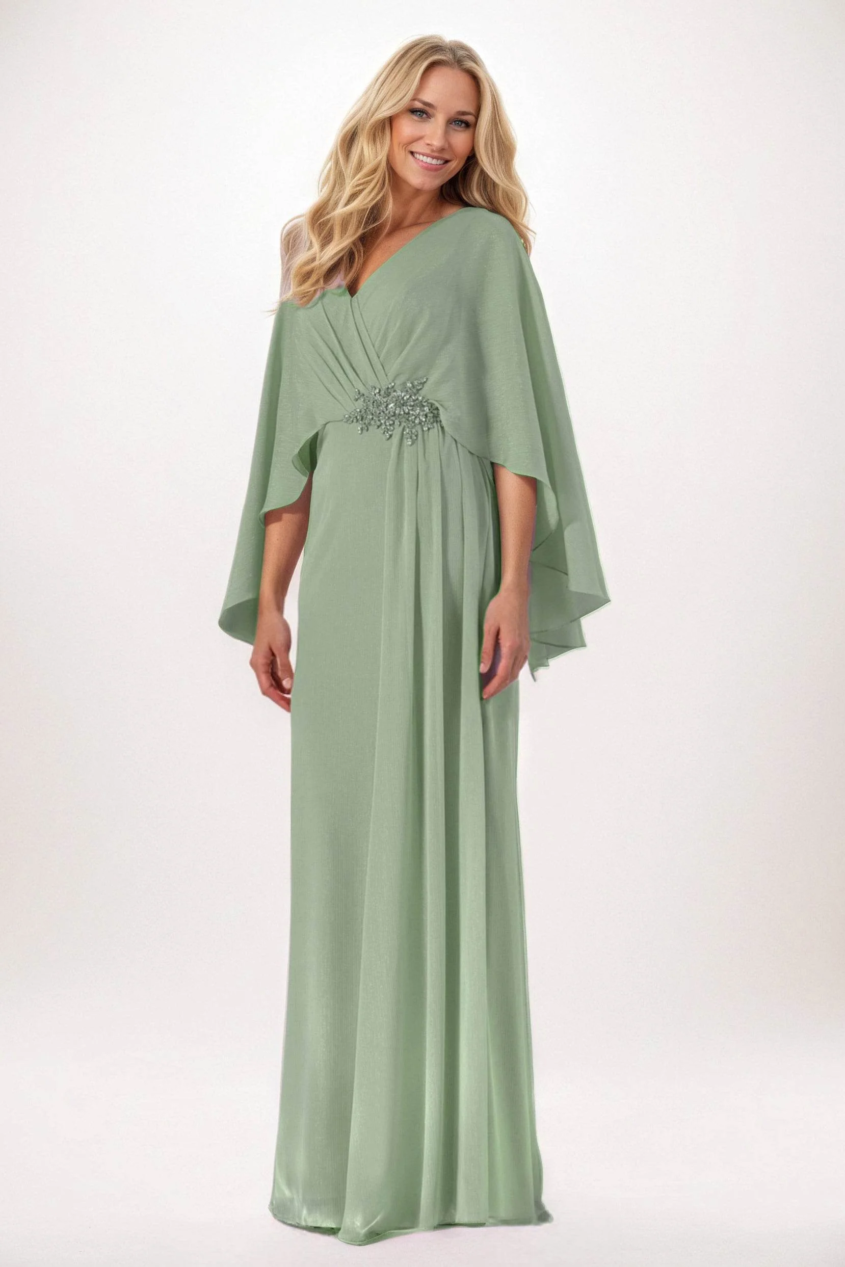 Sheath-Column Maxi Chiffon Mother of the Bride Dresses CM0389