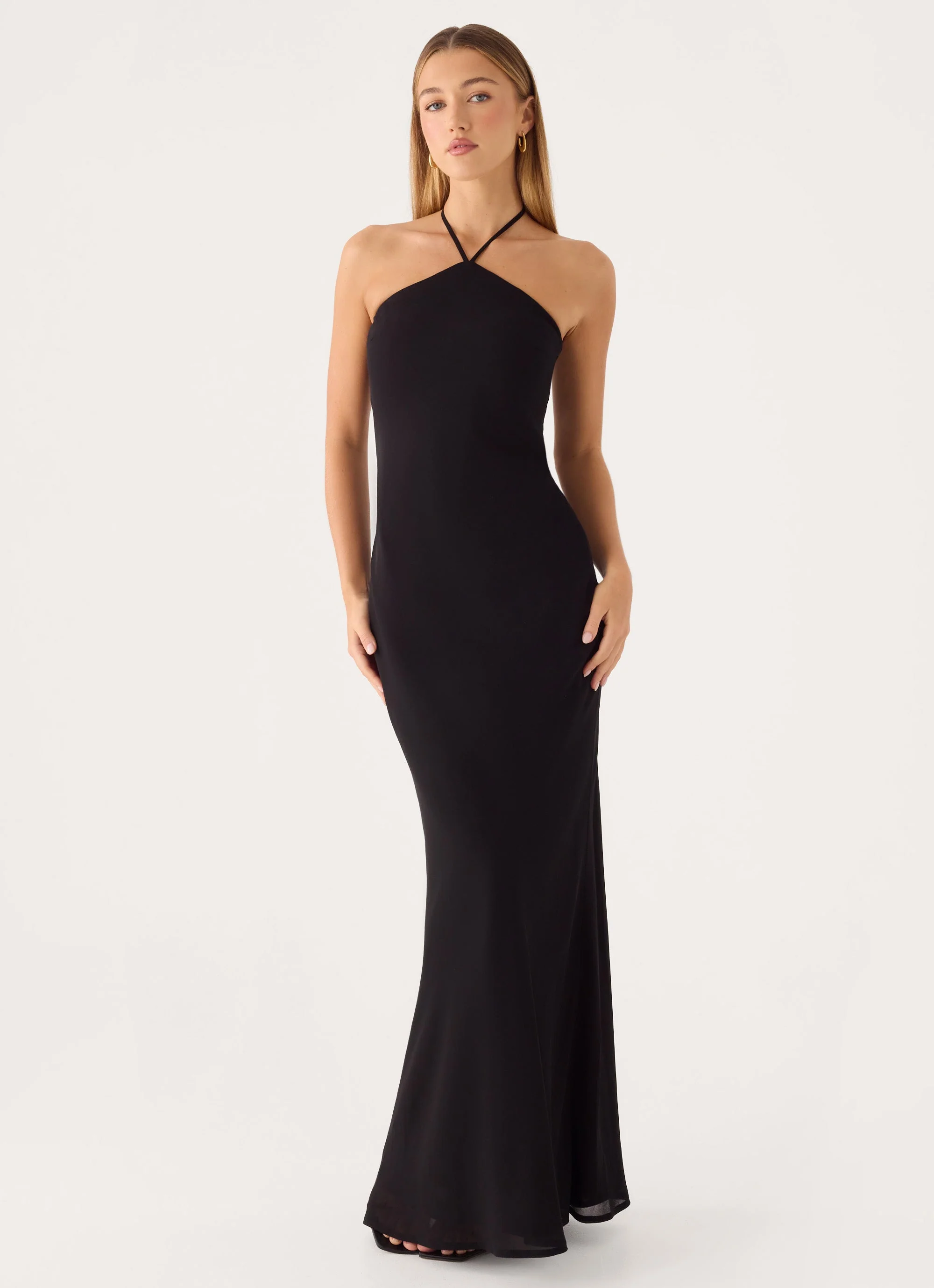 Anouk Halter Maxi Dress - Black