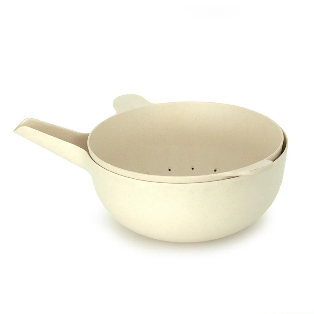 Vogeelle Large Mixing Bowl and Colander Set - Off White