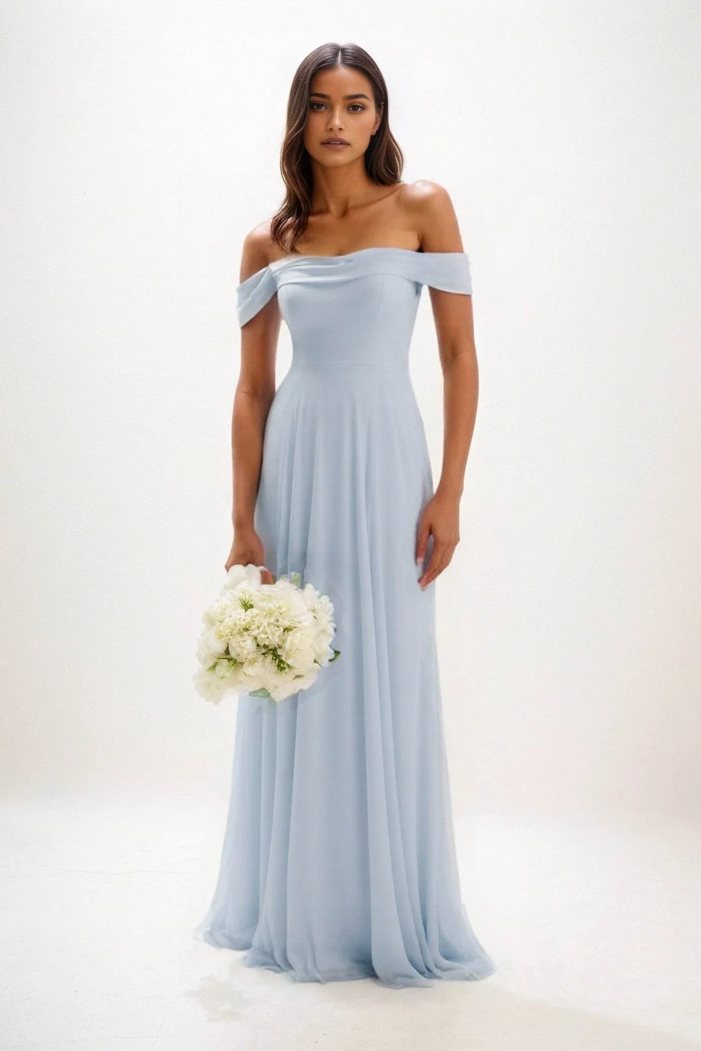 A-Line Maxi Chiffon Bridesmaid Dress CB0857