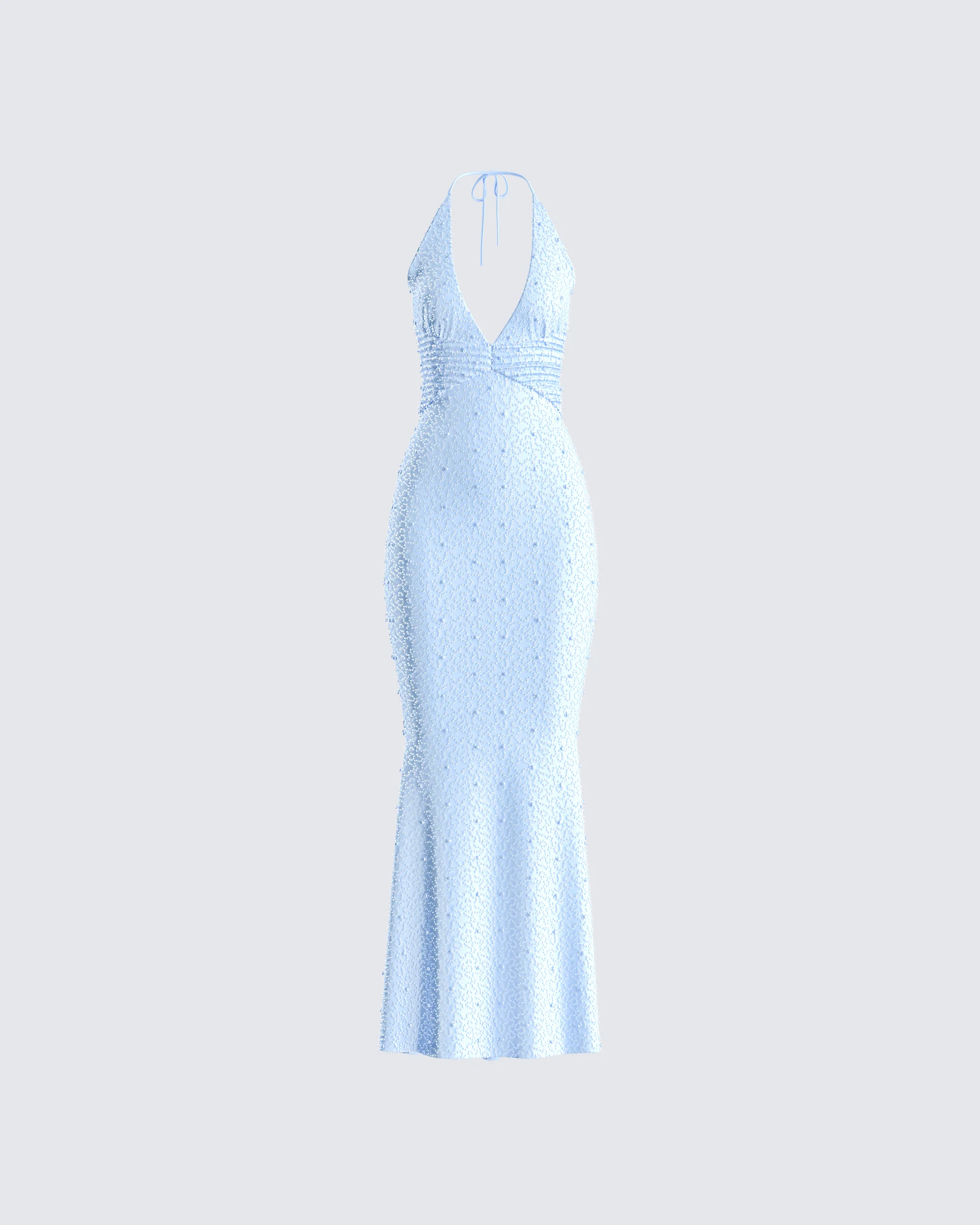 Dana Baby Blue Beaded Maxi Dress