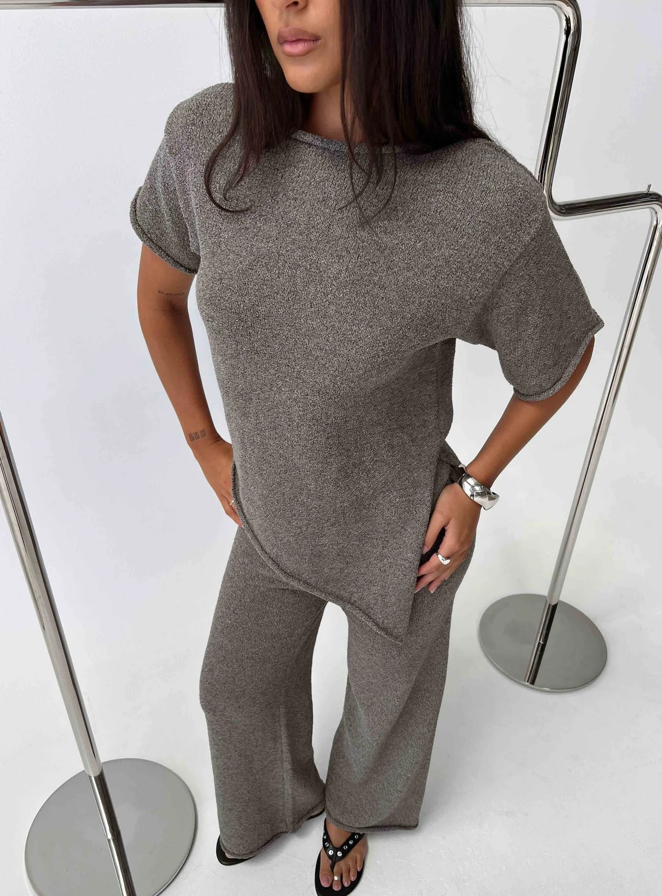 Amelise Knit Poncho Mocha
