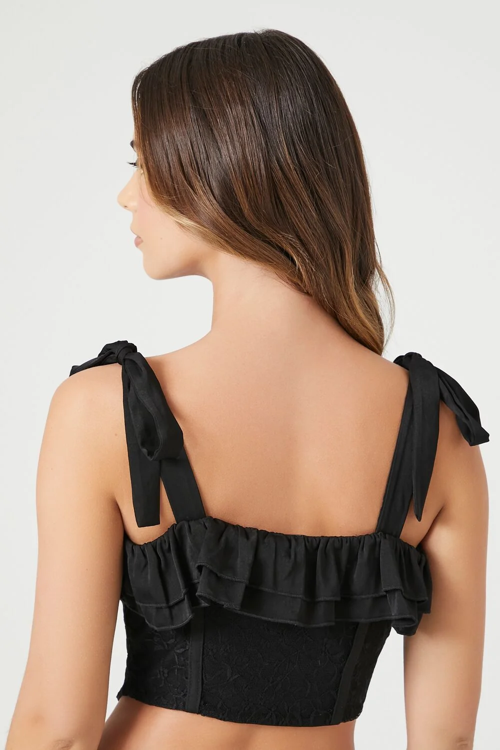 Lace Tie-Strap Corset Top
