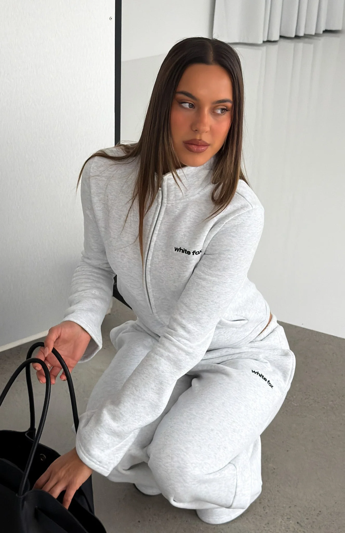 Not Changing Zip Front Funnel Neck Jacket Grey Marle