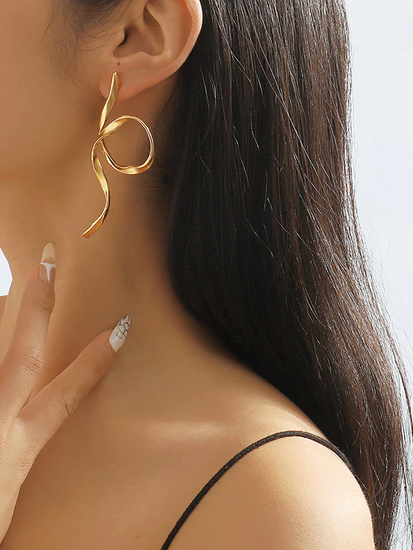Normcore Geometric Solid Color Drop Earrings