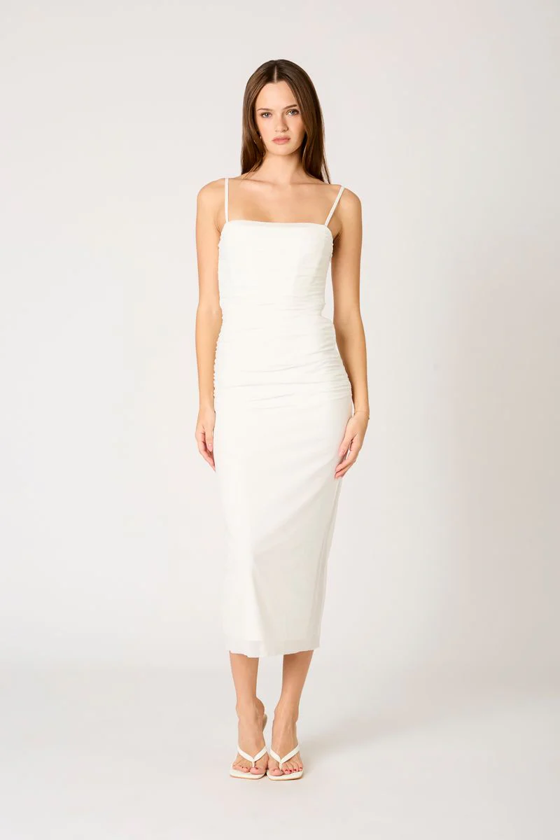 Corset Mesh Midi Dress