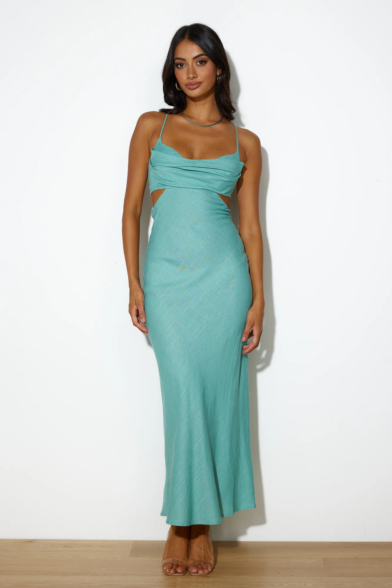 Fancy Brunch Date Midi Dress Sage