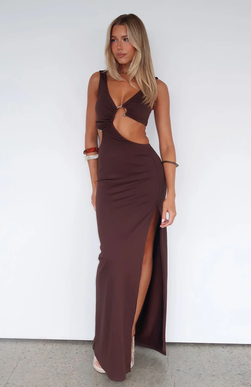 It Feels Wrong Maxi Dress Dark Chocolate