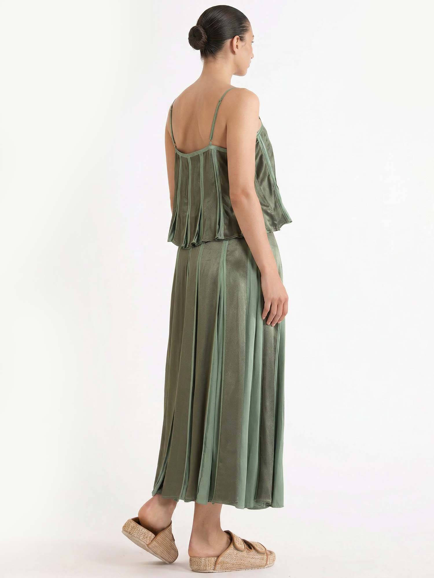 Sage Pleat Skirt