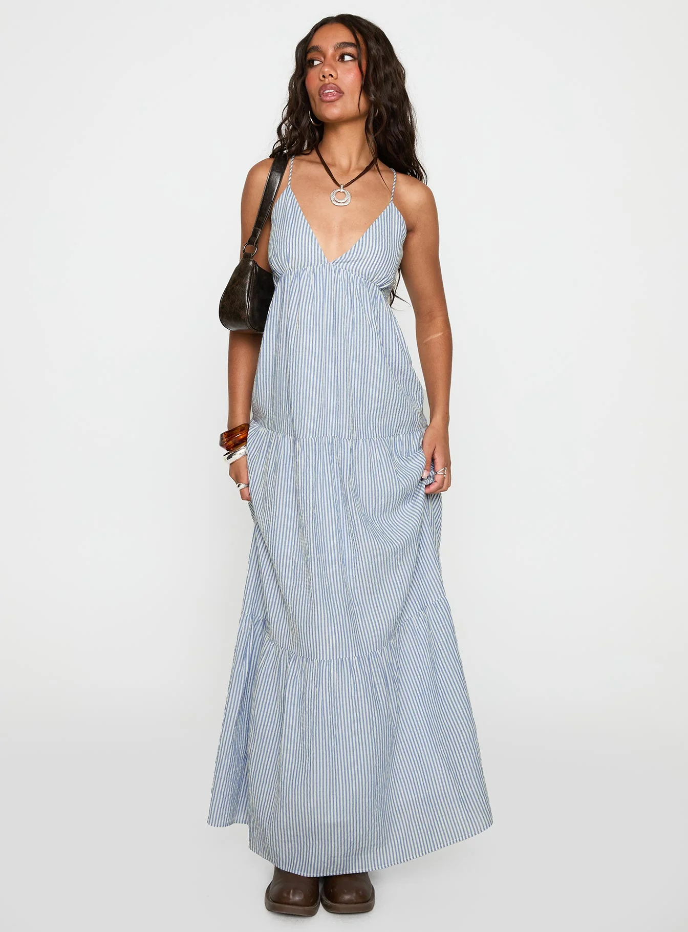 Lost Upstate Maxi Dress Blue Stripe