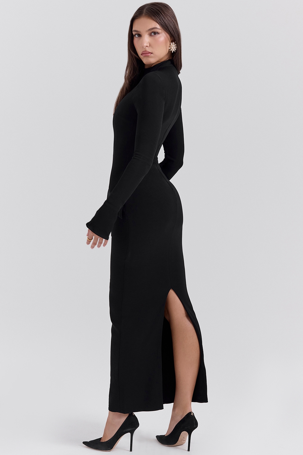 Black Turtleneck Maxi Dress