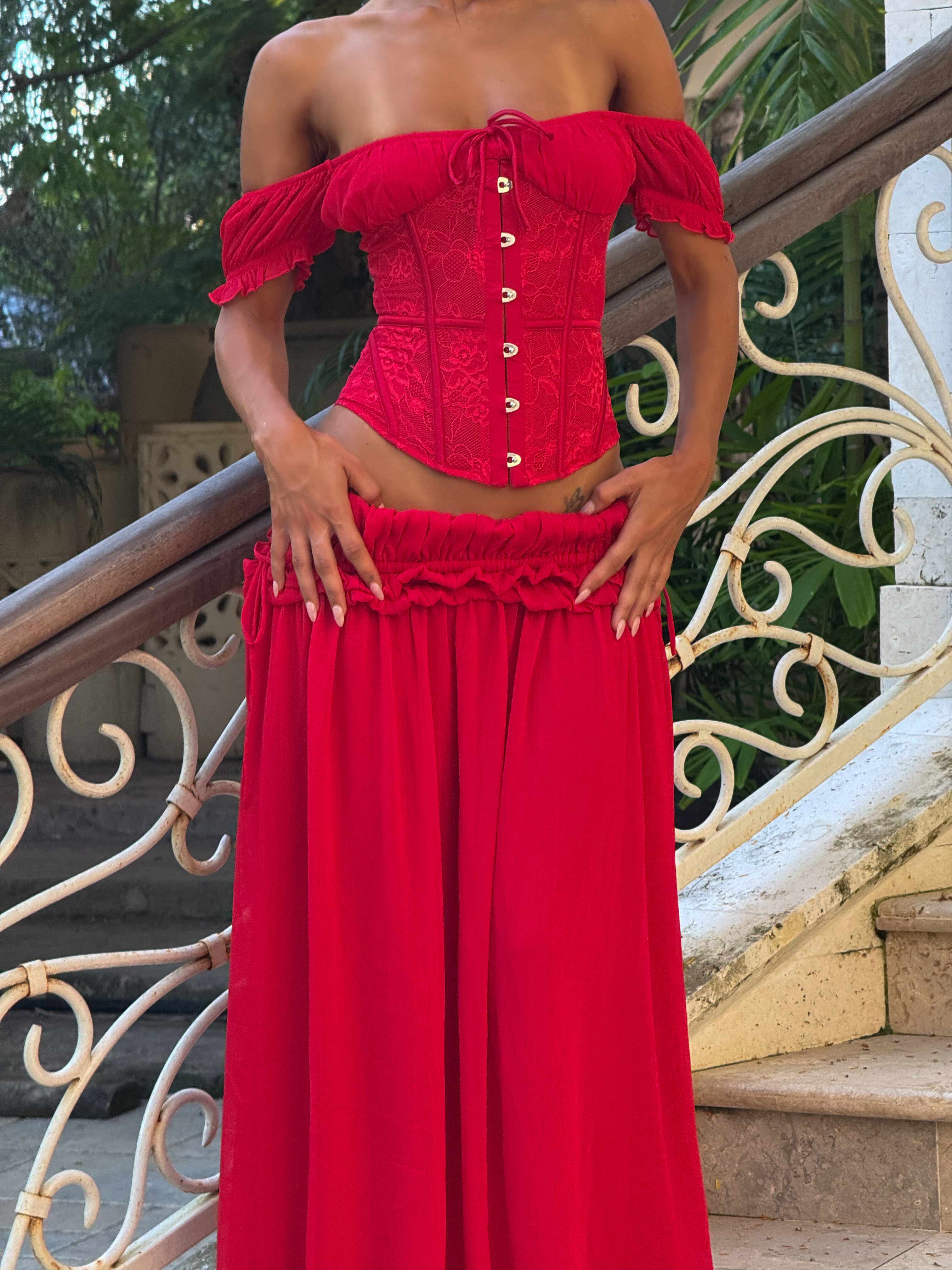 Lubela Maxi Skirt Red