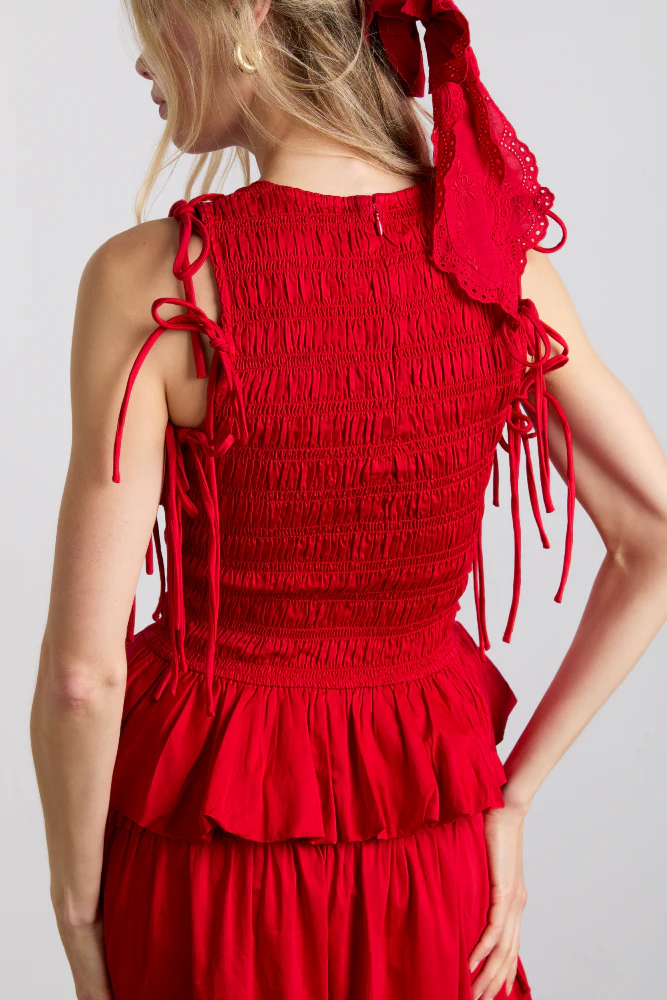 becca multi-way blouse - cherry