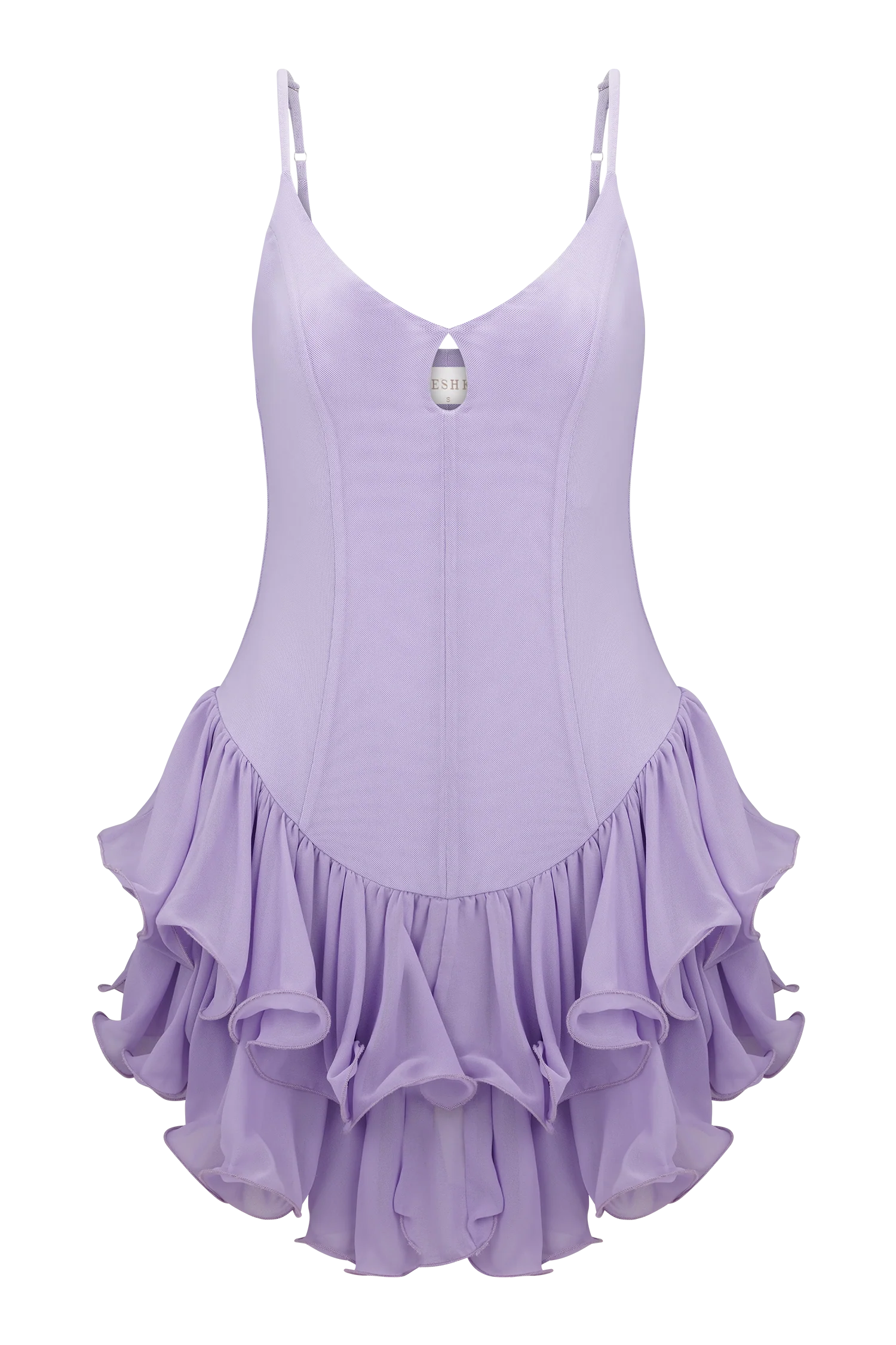 Calantha Ruffle Mesh Mini Dress - Lilac