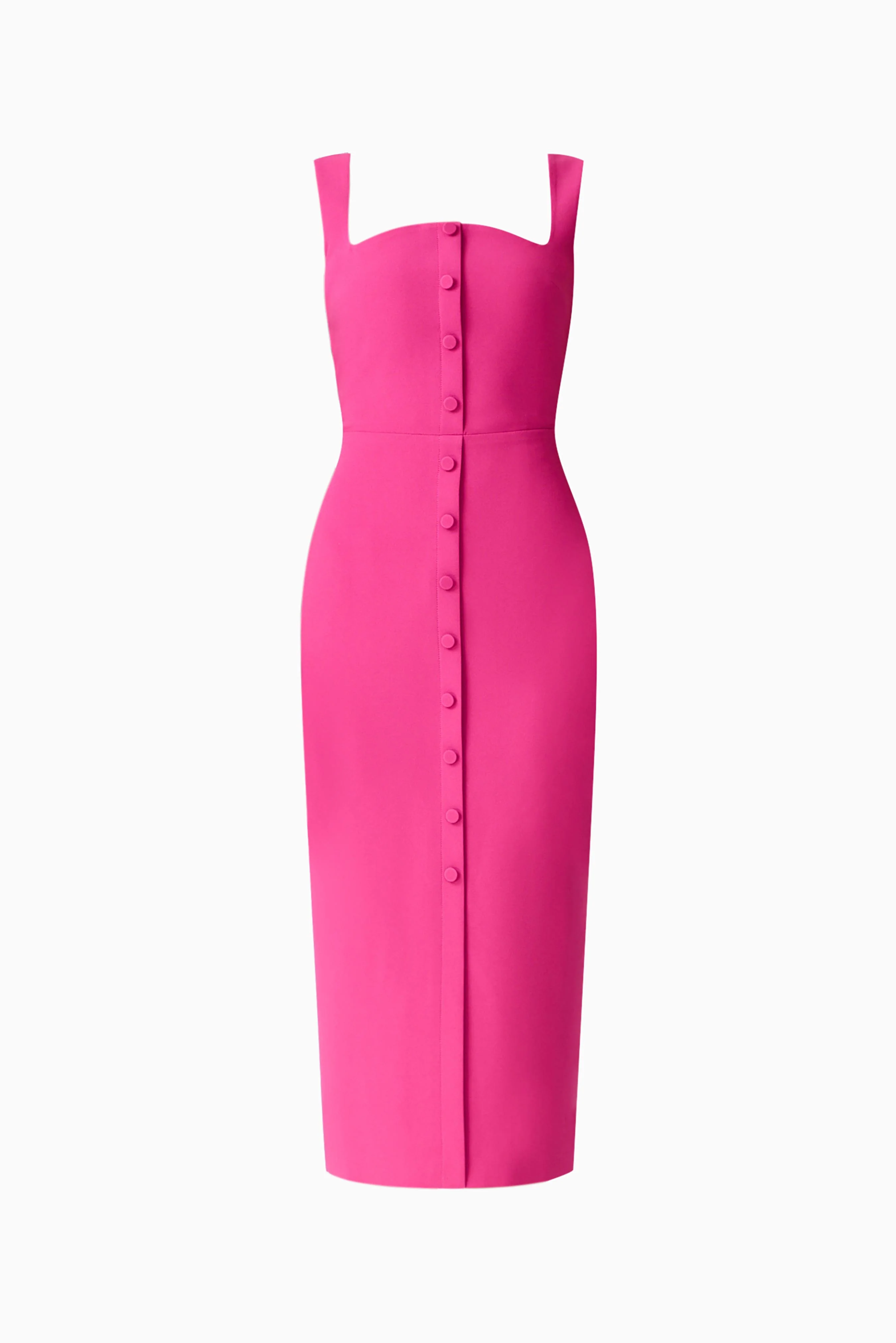 Elva Fitted Midi Dress in Pink