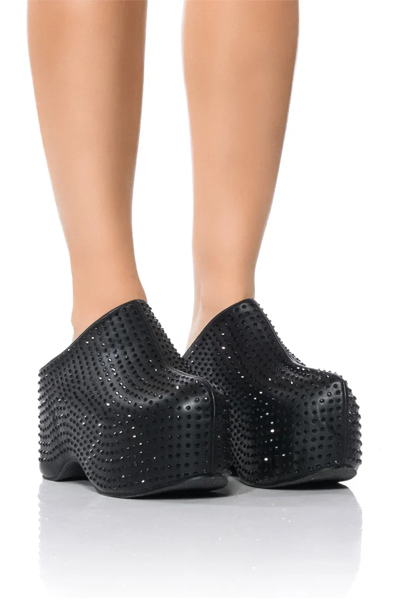 AZALEA WANG MACEY EMBELLISHED CLOG IN BLACK - luluinthesky