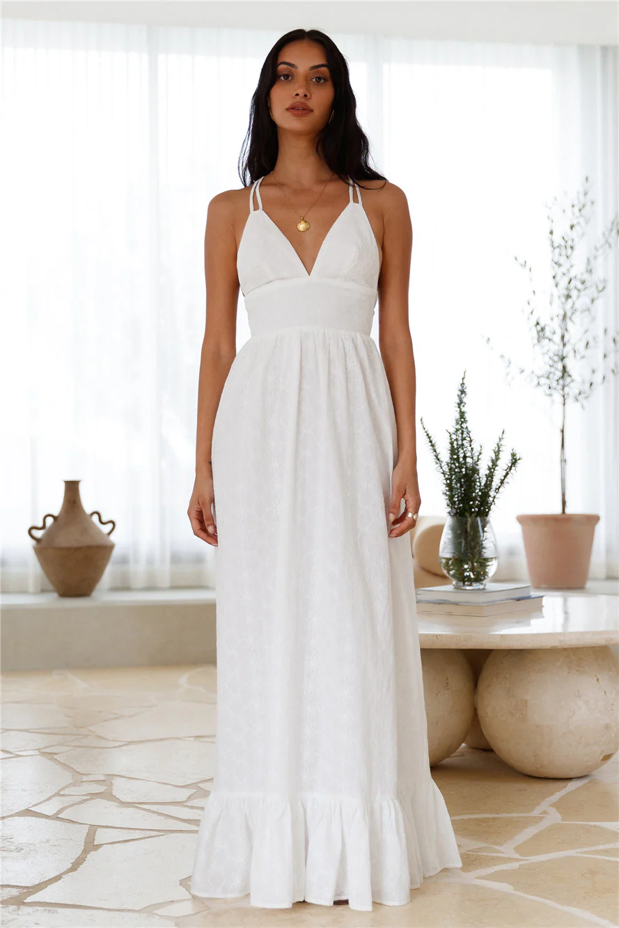 Crystal Clarity Maxi Dress White