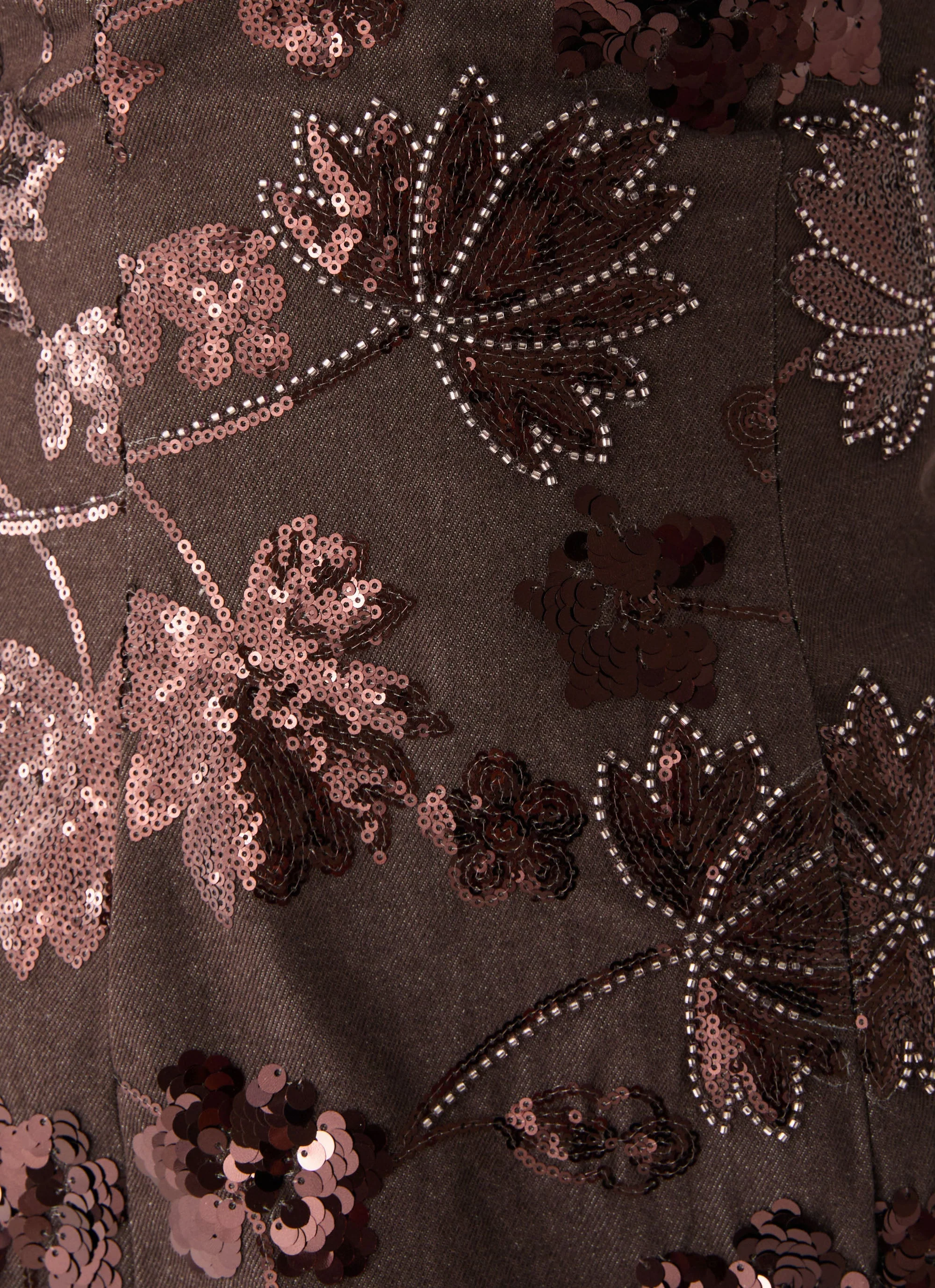 Akima Bustier Sequin Mini Dress - Chocolate - luluinthesky