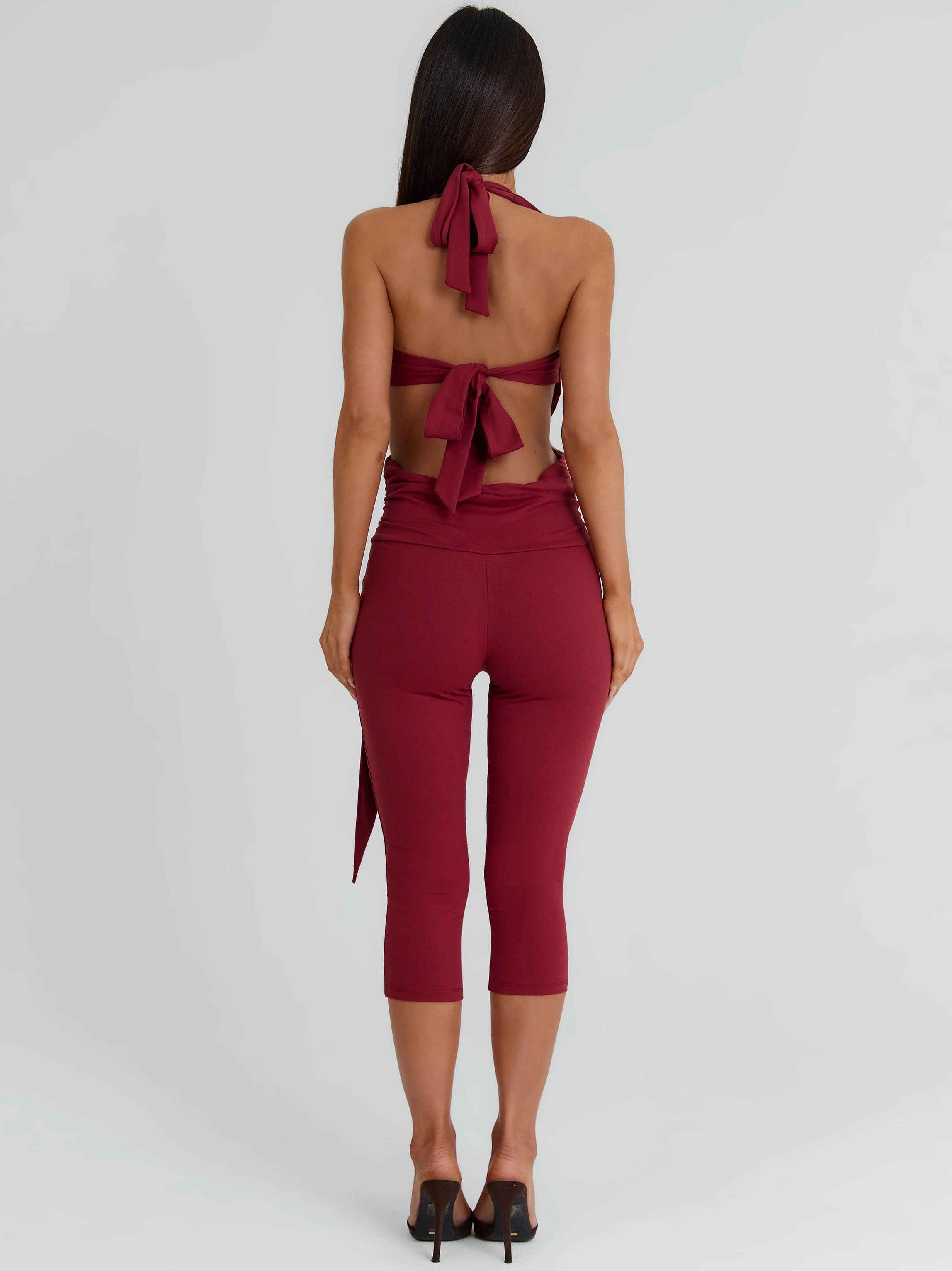EUGENIA CAPRI JUMPSUIT BURGUNDY